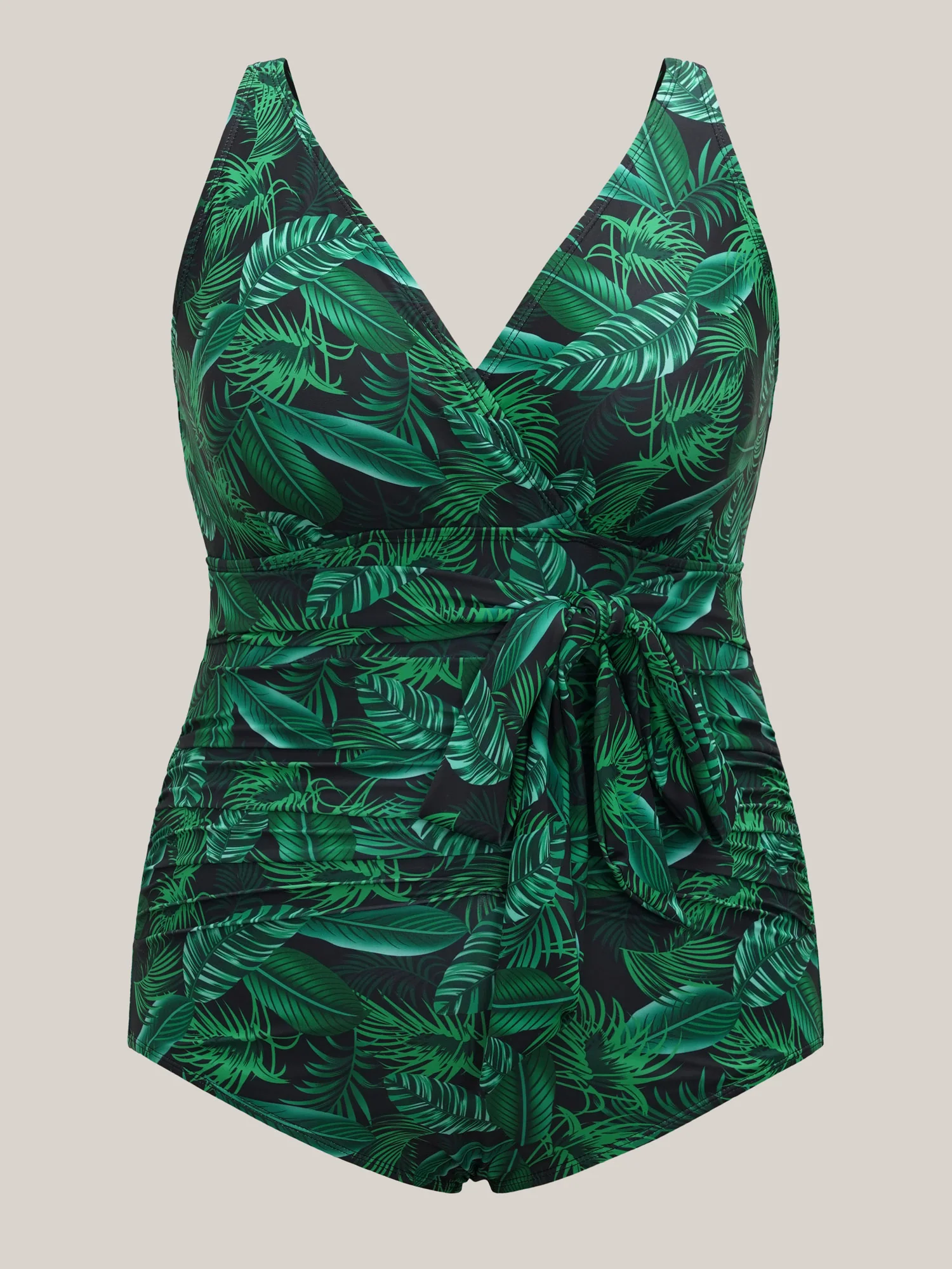 Tropical Leaf Print One-Piece Swimsuit - Image 8