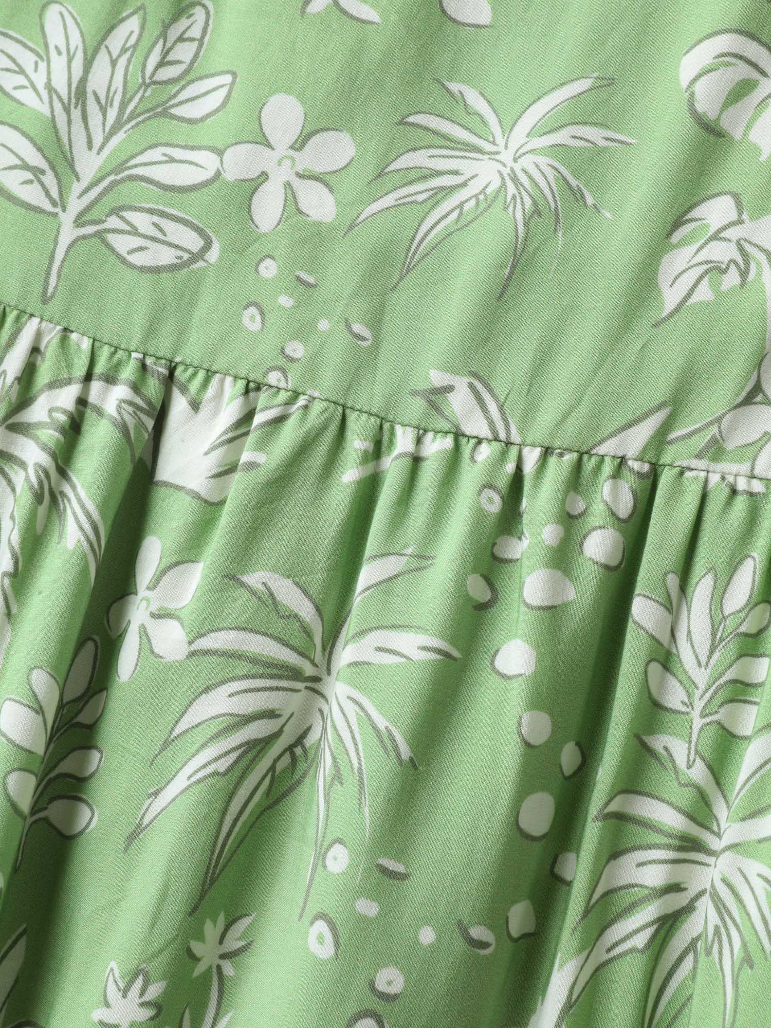 Tropical Mood Color Contrast Midi Dress - Image 5