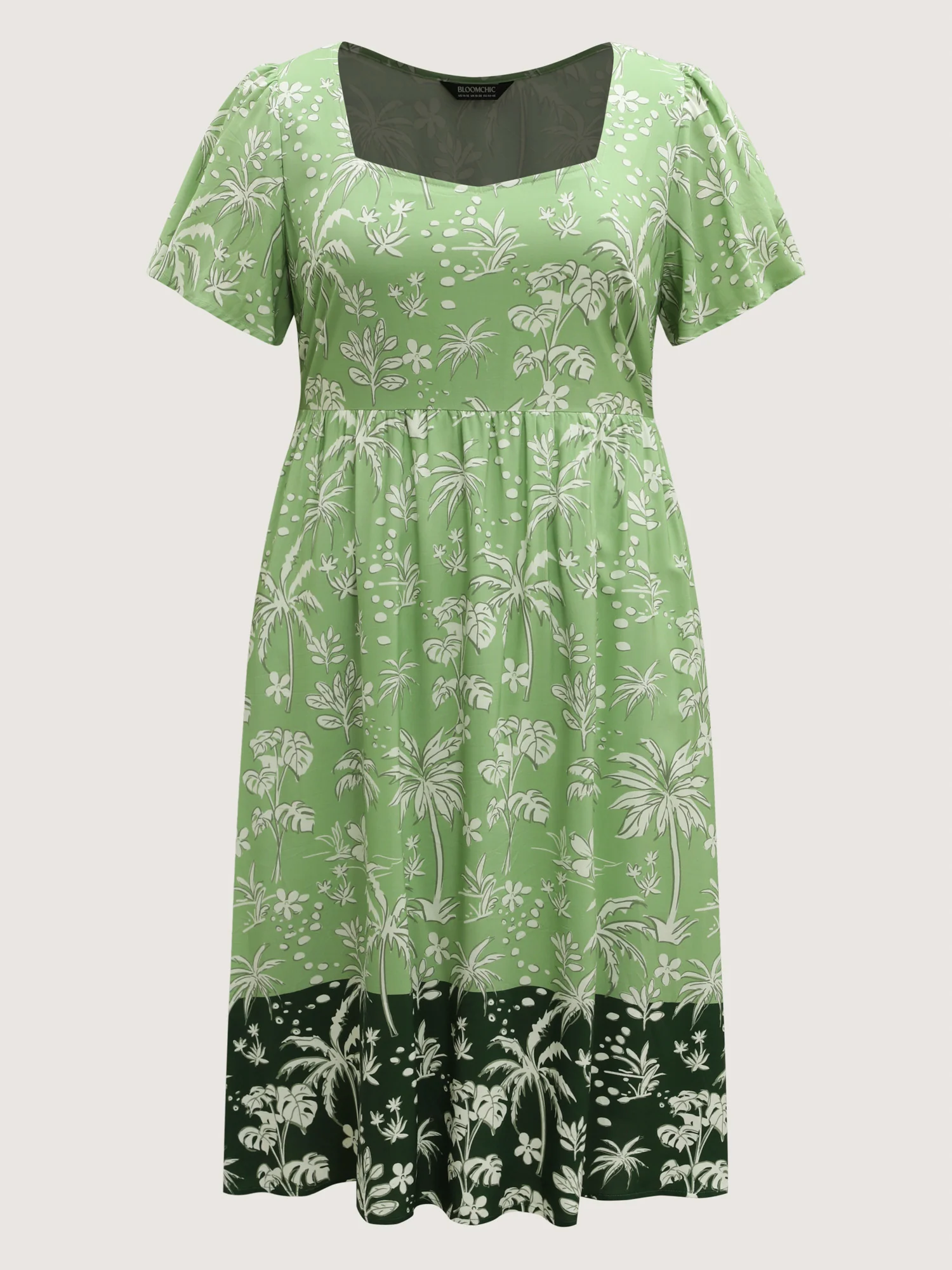Tropical Mood Color Contrast Midi Dress - Image 6
