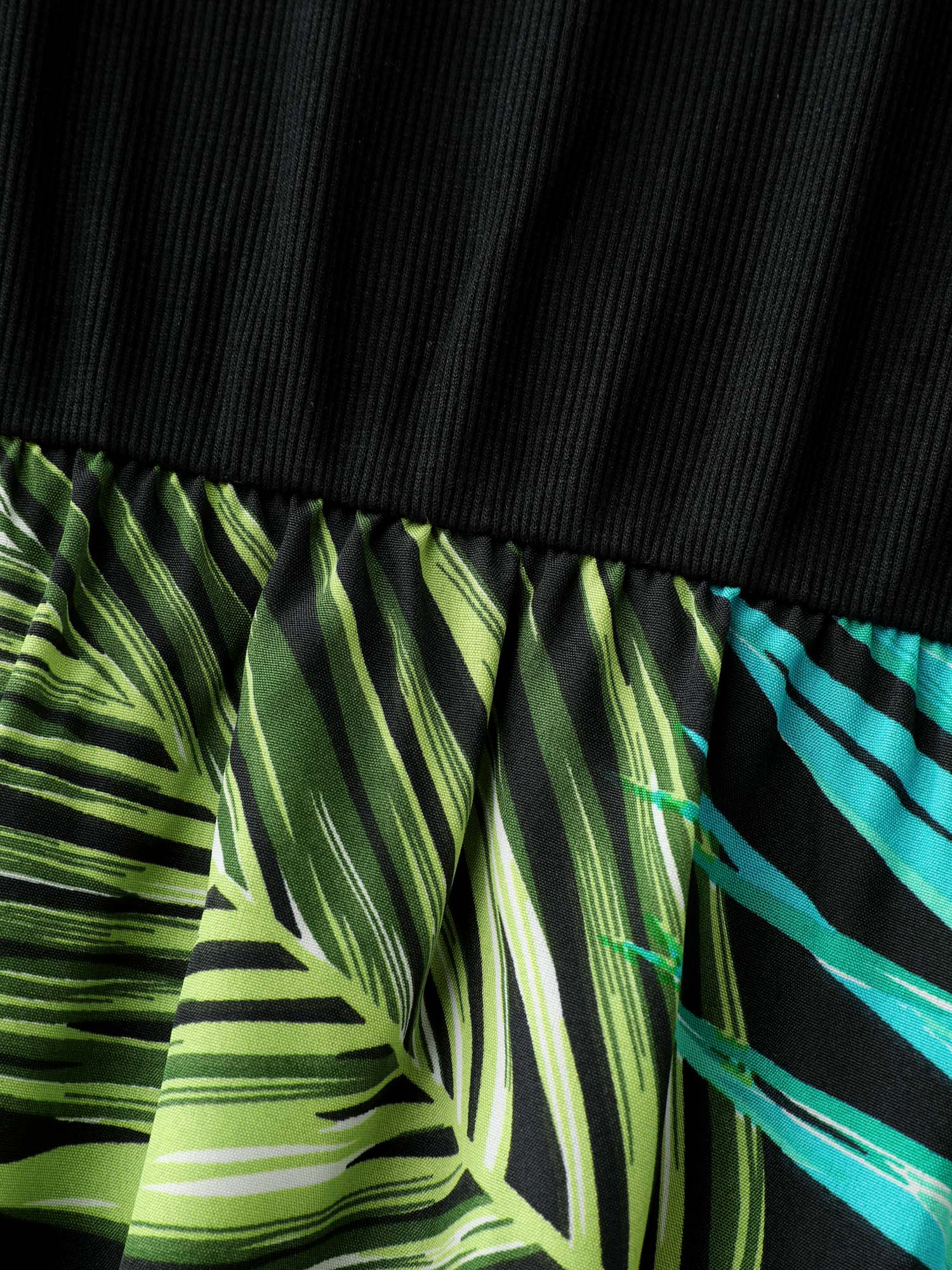 Tropical Palm Print A-Line Midi Dress - Image 6