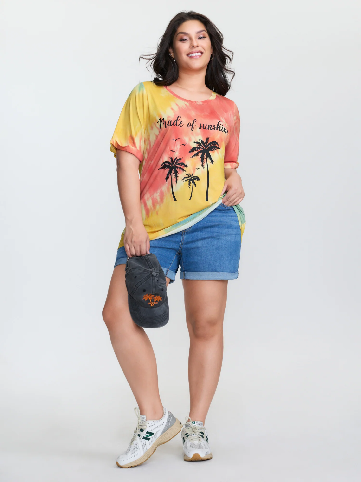 Tropical Pattern Color Gradient T-Shirt - Image 2