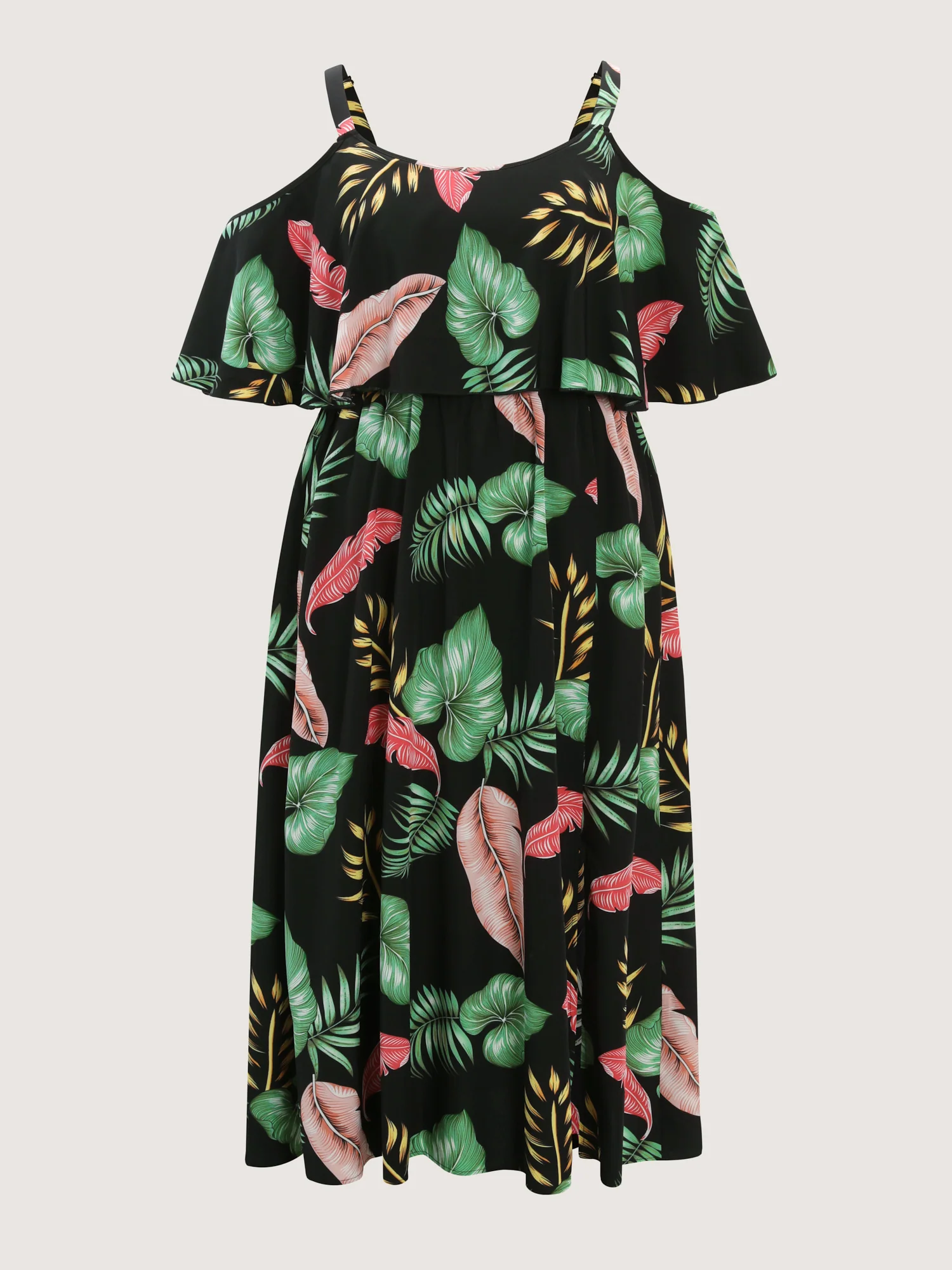 Tropical Pattern Off-Shoulder Maxi Dress - Image 7
