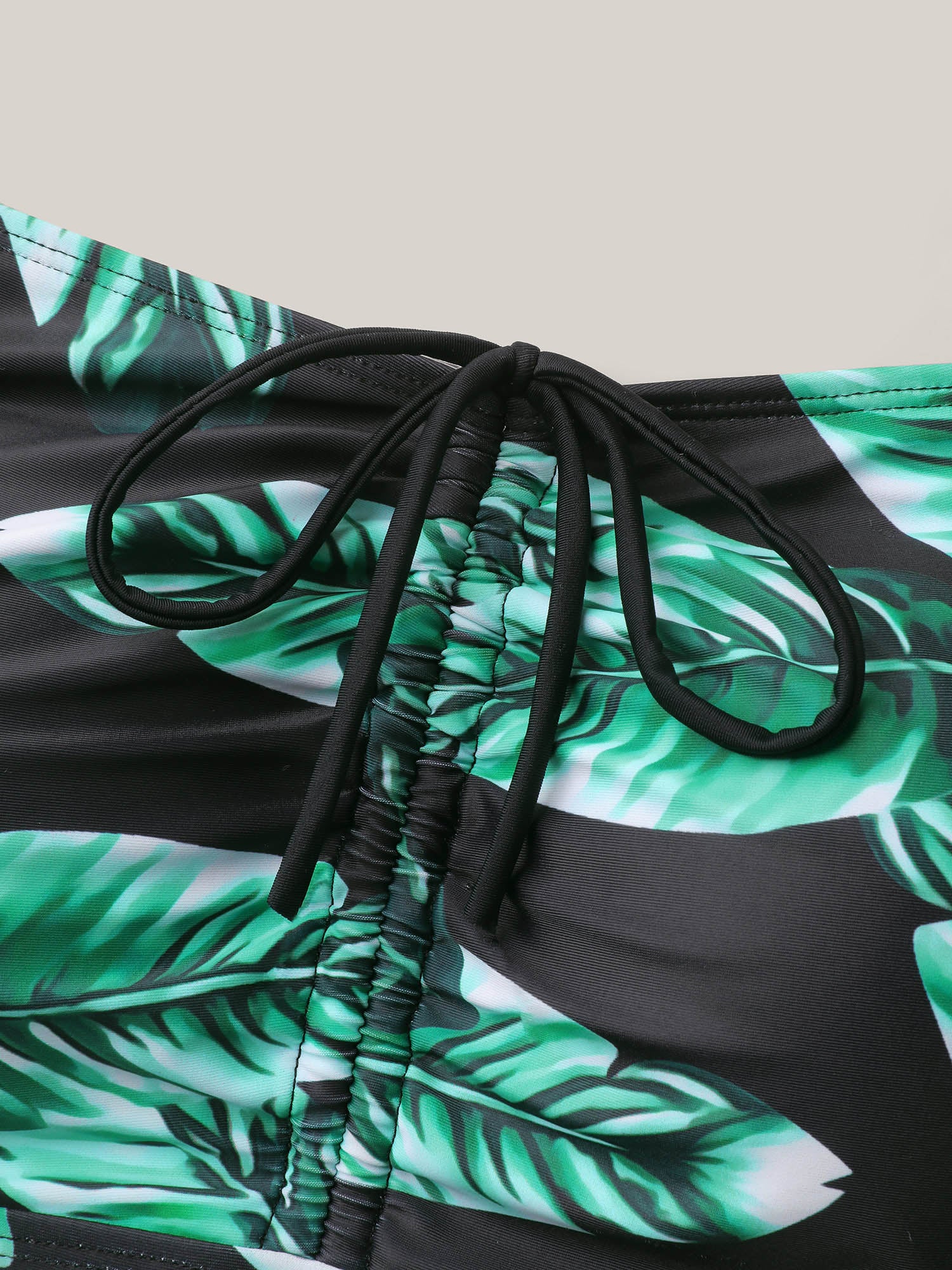 Tropical Pattern Tied One-Piece Swimsuit - Image 6
