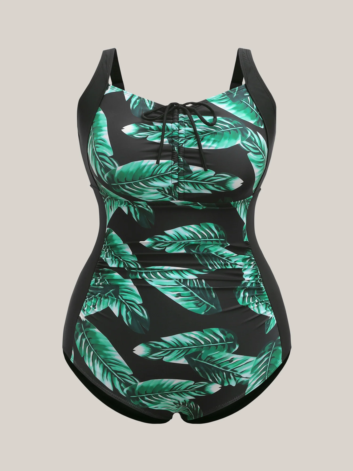 Tropical Pattern Tied One-Piece Swimsuit - Image 7