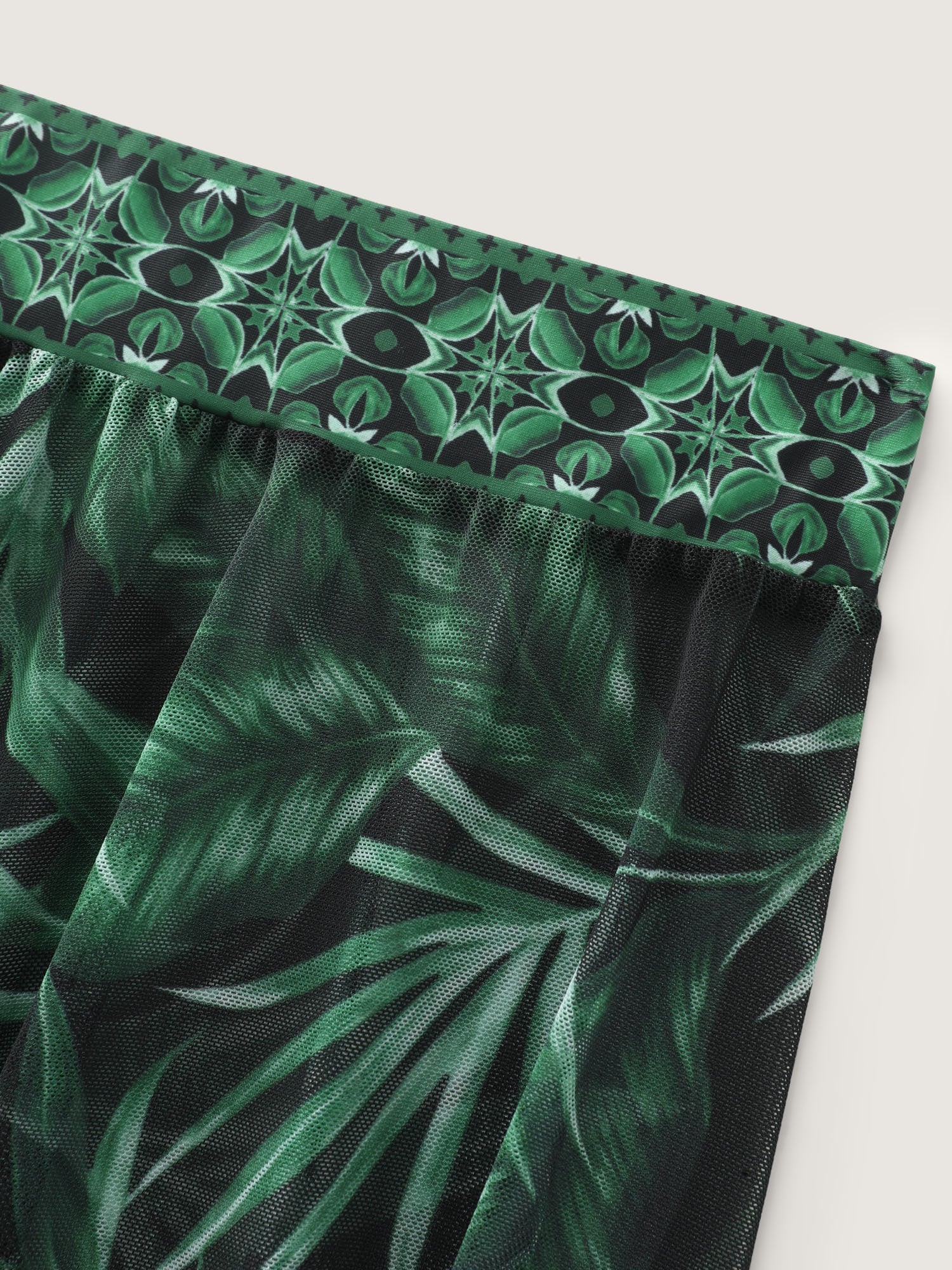 Tropical Plant Print One-Piece Swimsuit Set - Image 11