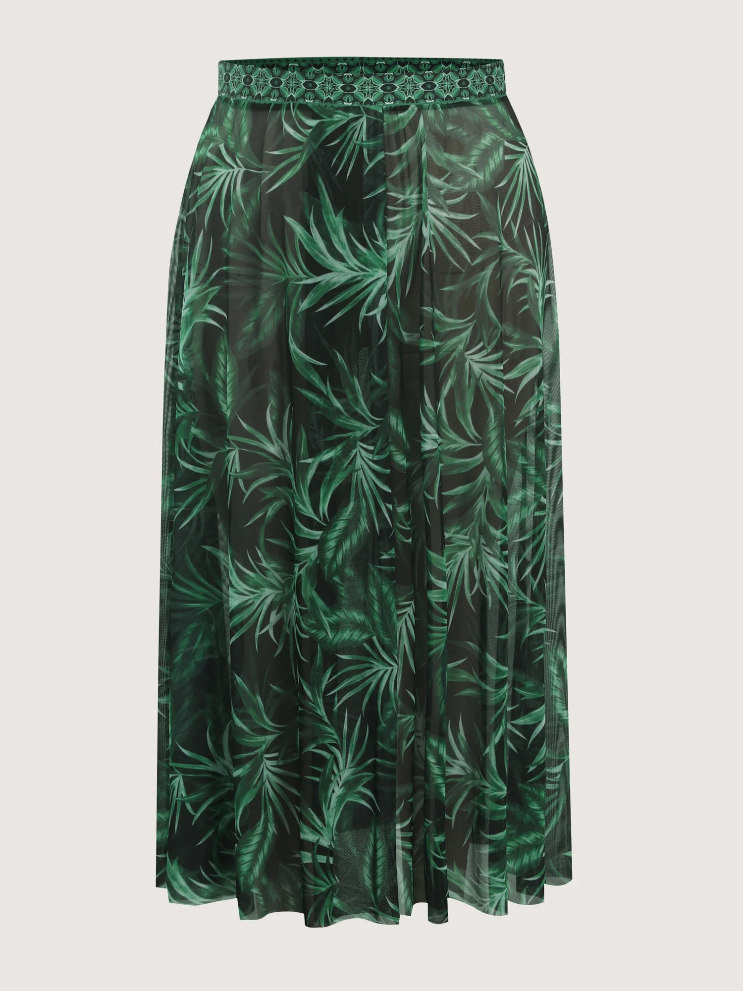 Tropical Plant Print One-Piece Swimsuit Set - Image 8