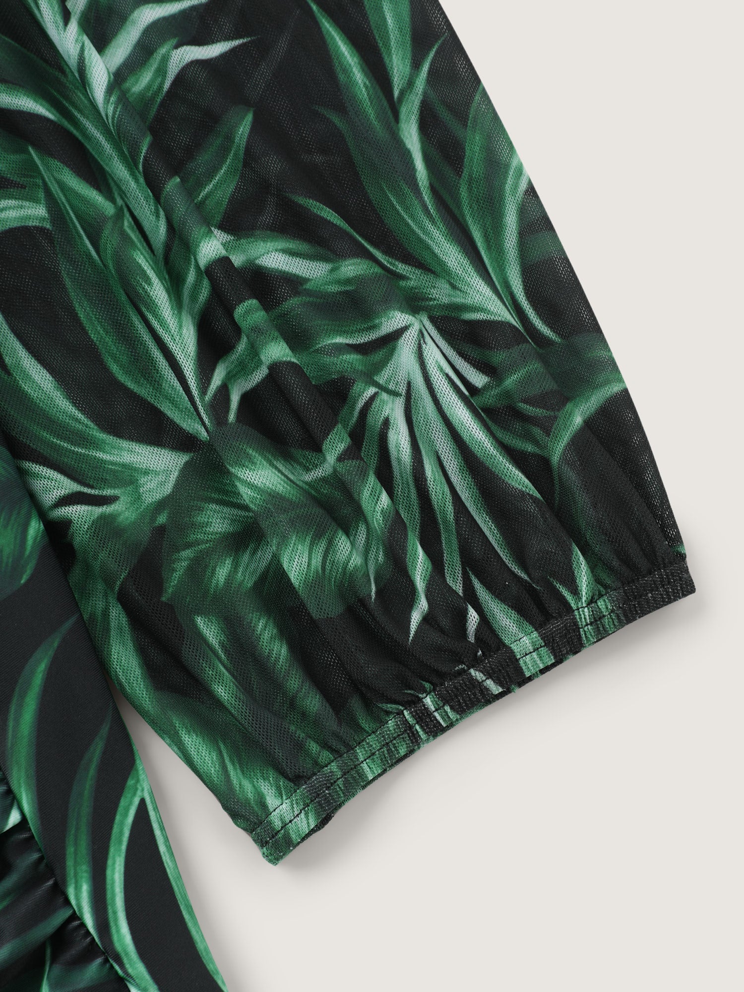 Tropical Plant Print One-Piece Swimsuit Set - Image 9