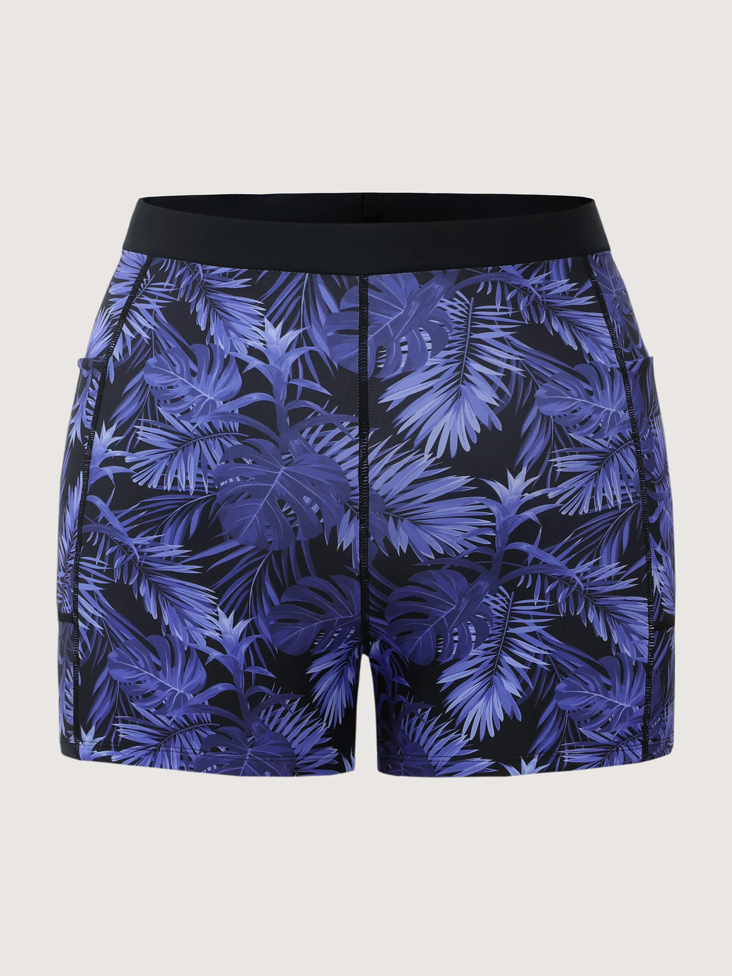 Tropical Print Color Contrast Swim Shorts - Image 5