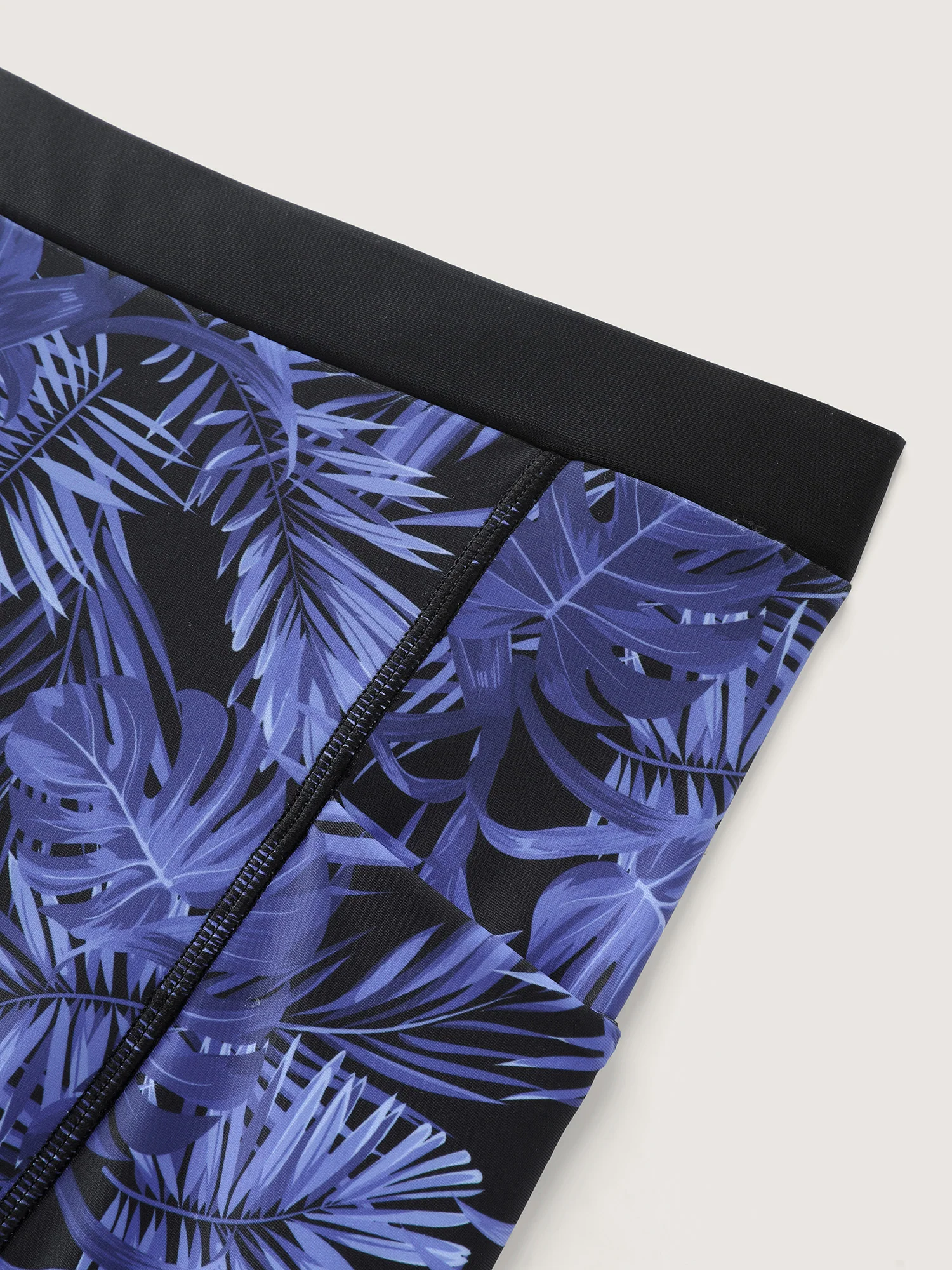Tropical Print Color Contrast Swim Shorts - Image 7