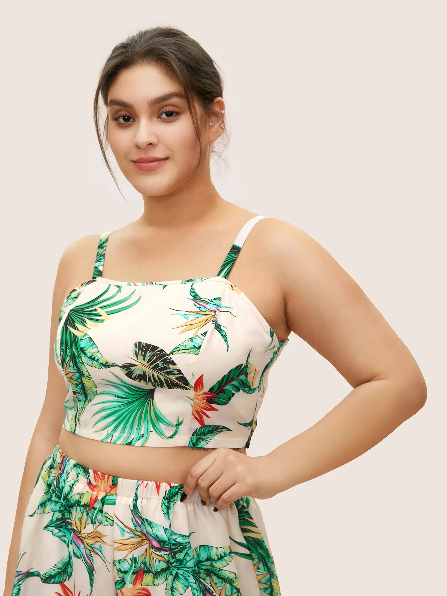 Tropical Breeze Shirred Cami Pajama Top