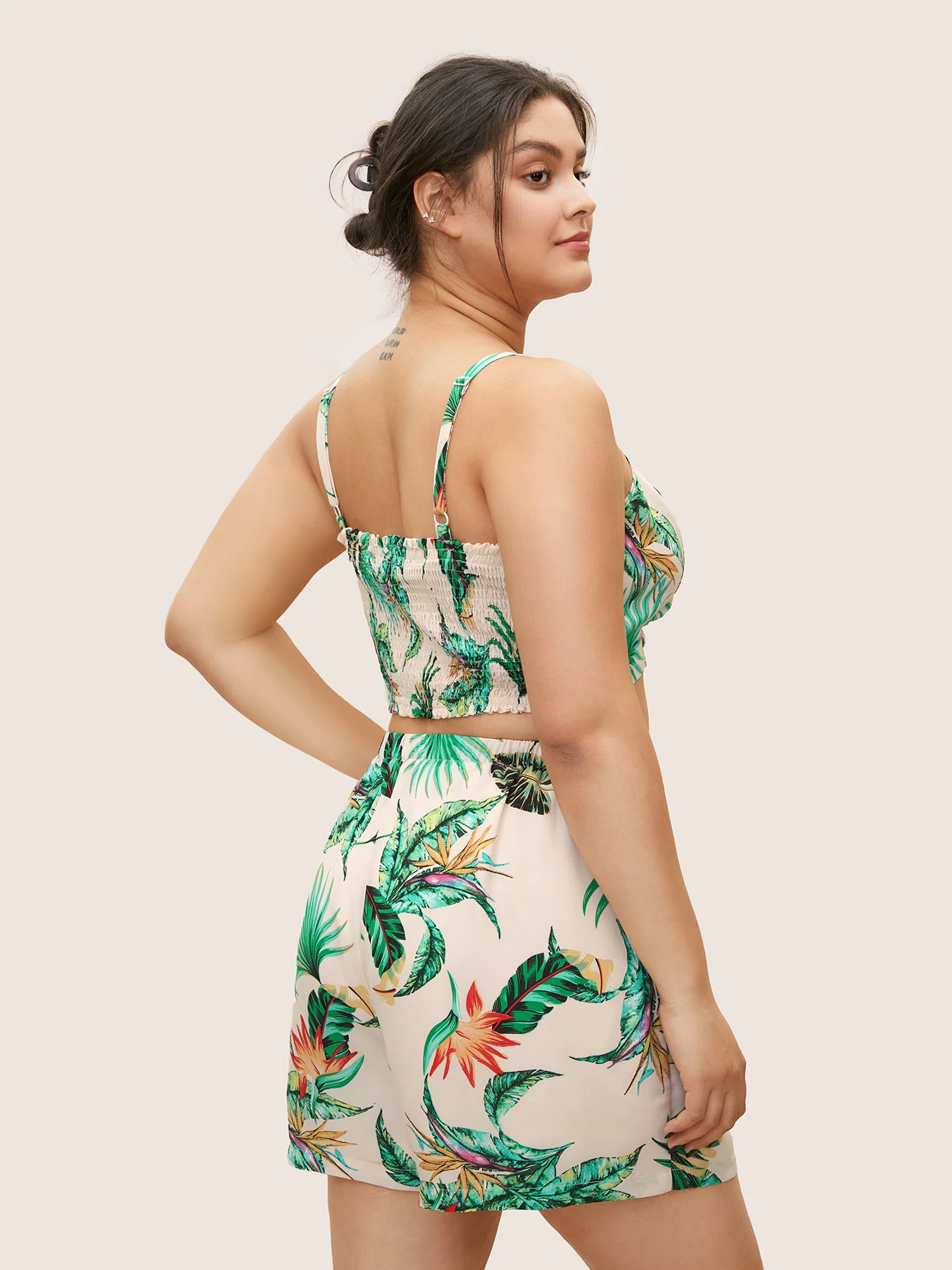 Tropical Breeze Shirred Cami Pajama Top - Image 3