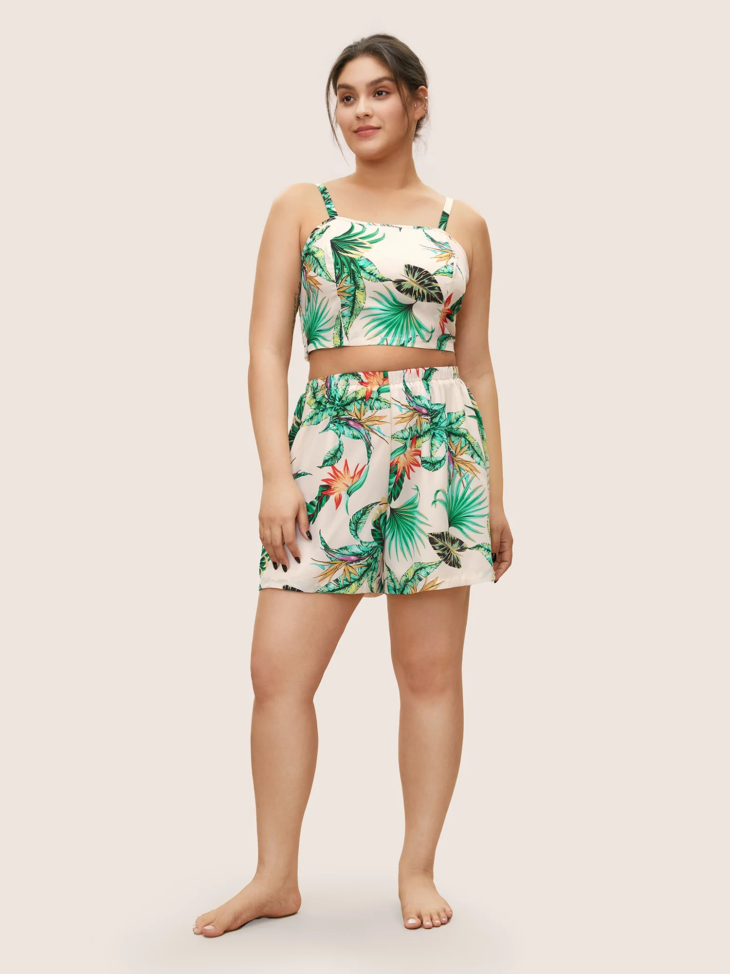 Tropical Breeze Shirred Cami Pajama Top - Image 4