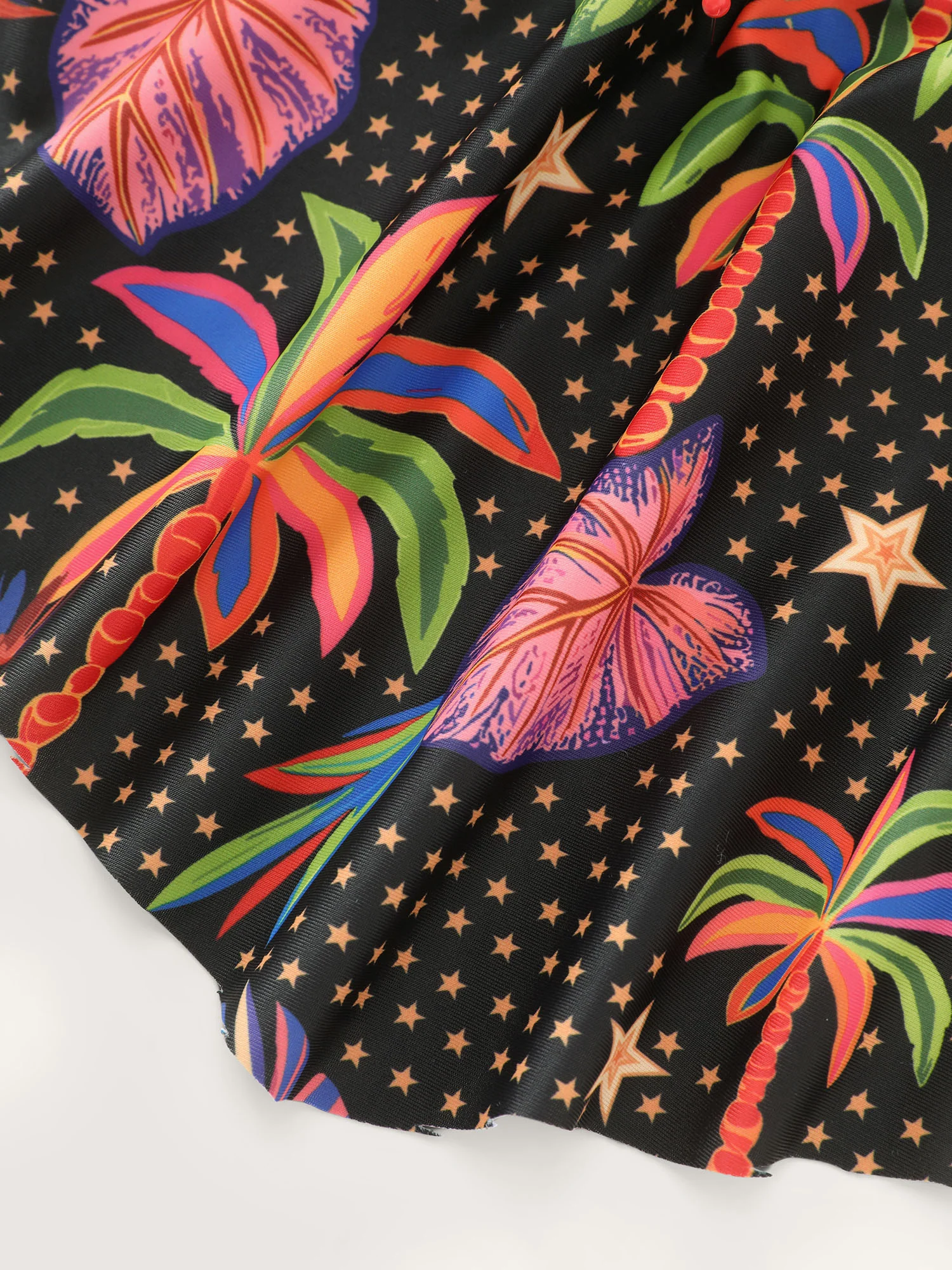 Tropical Print Flared Swim Top - Image 5