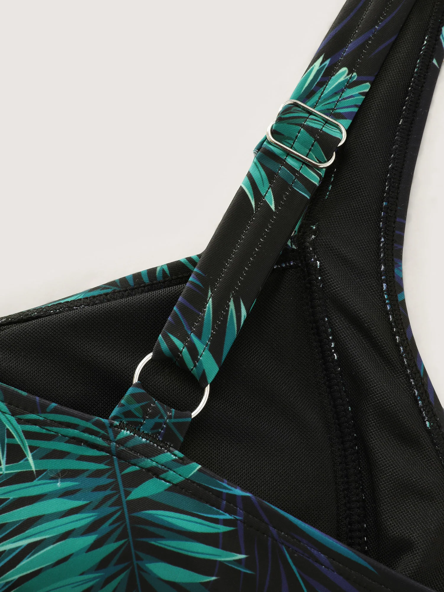 Tropical Print Knotted Front Swim Top - Image 6