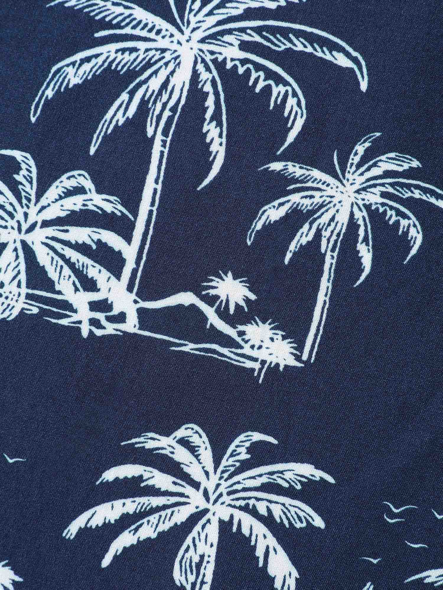 Tropical Print Lace Trim Flowy Blouse - Image 6