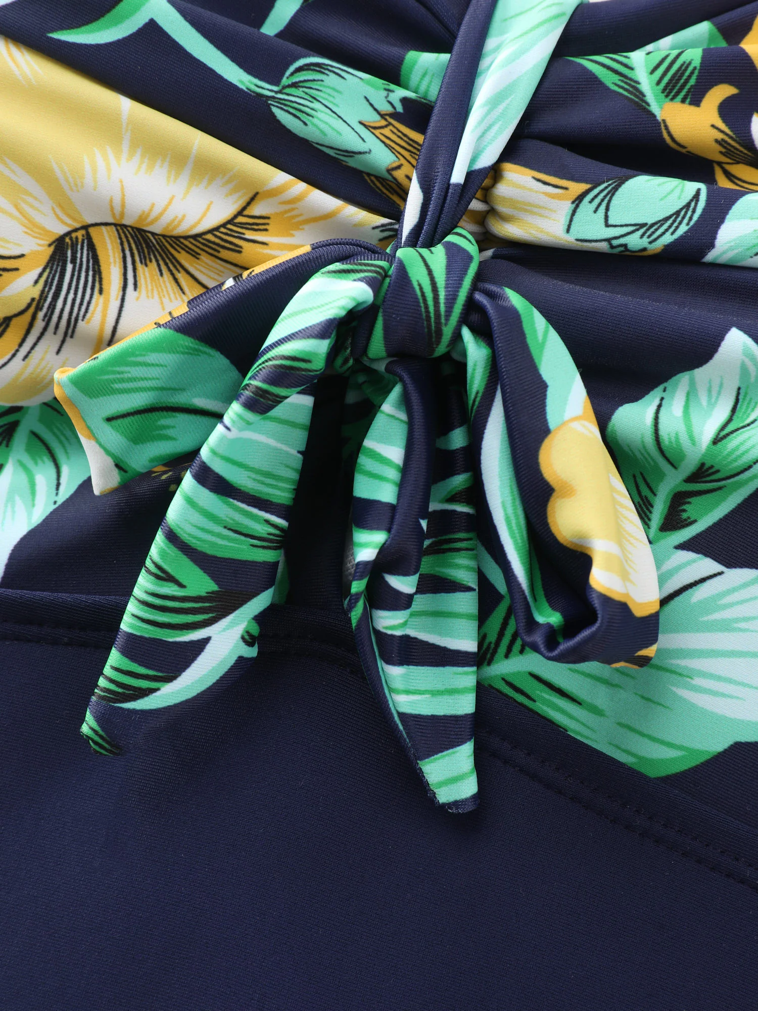 Tropical Print One Piece Swimsuit Sarong Set - Image 11