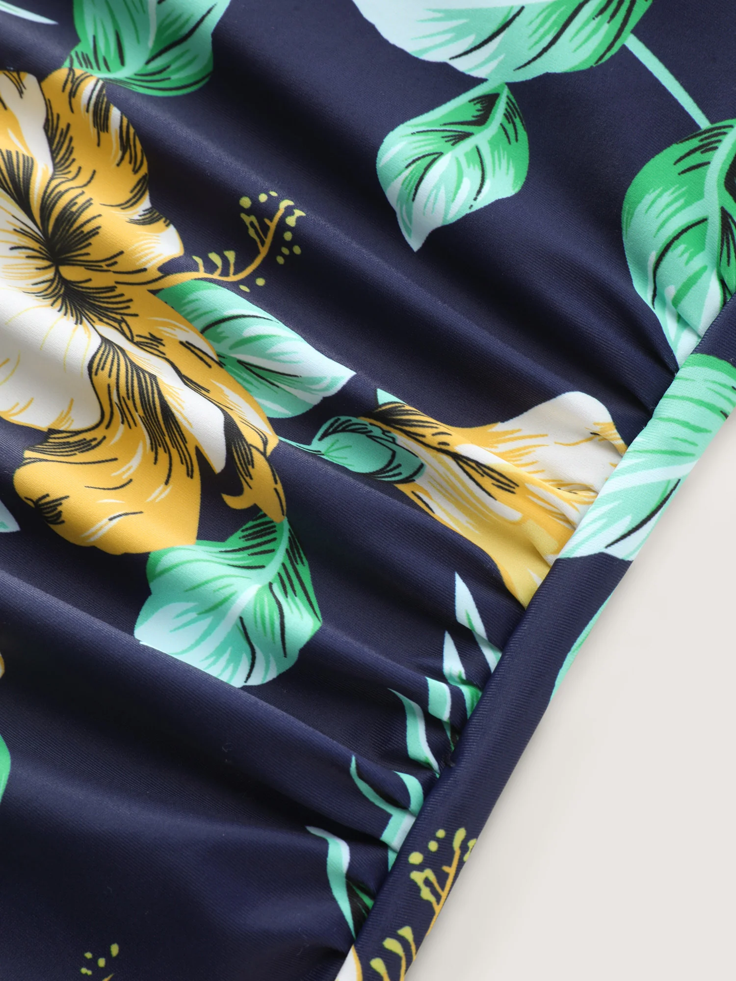 Tropical Print One Piece Swimsuit Sarong Set - Image 9