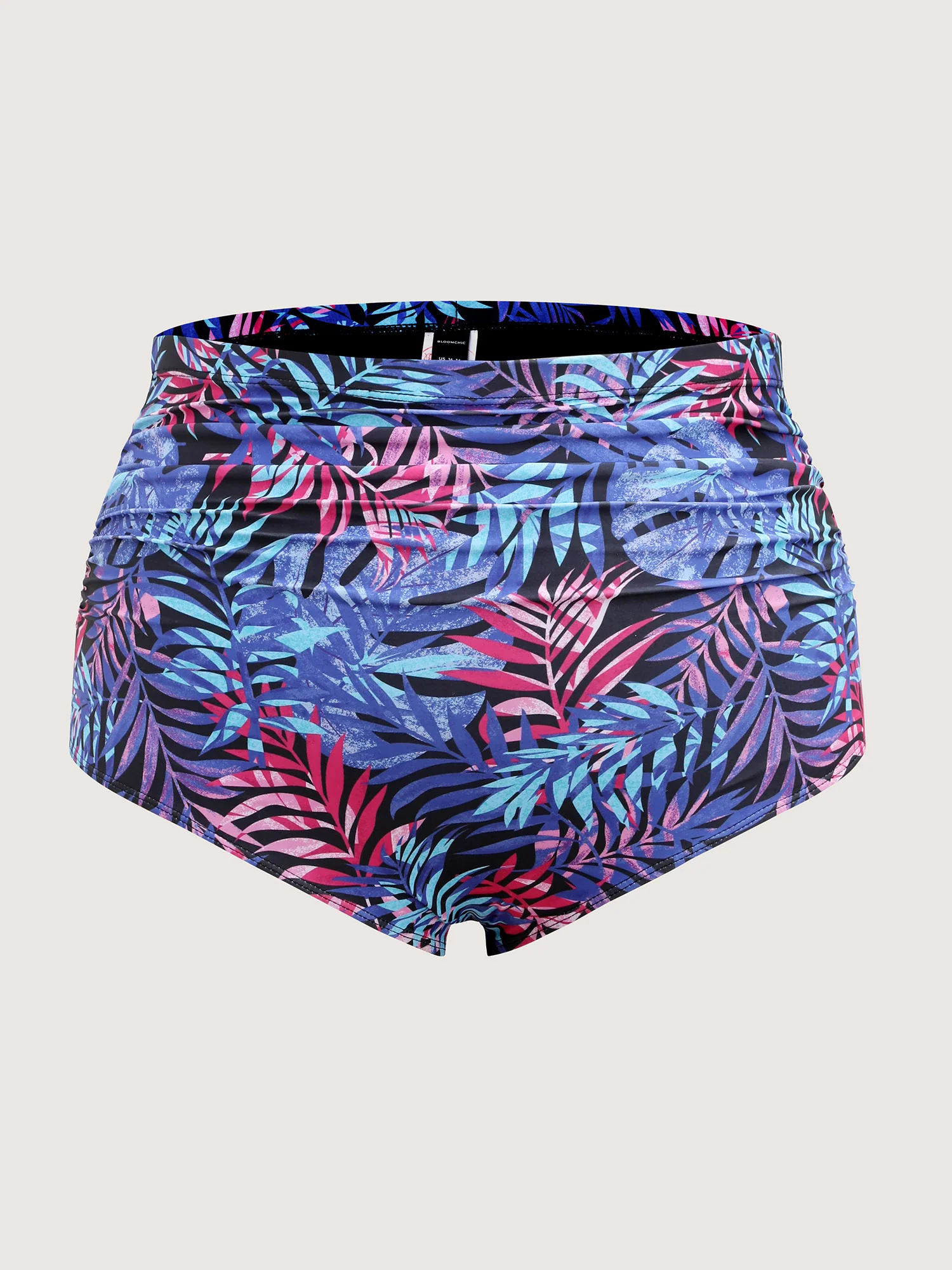 Tropical Print Ruched Bikini Bottoms - Image 6
