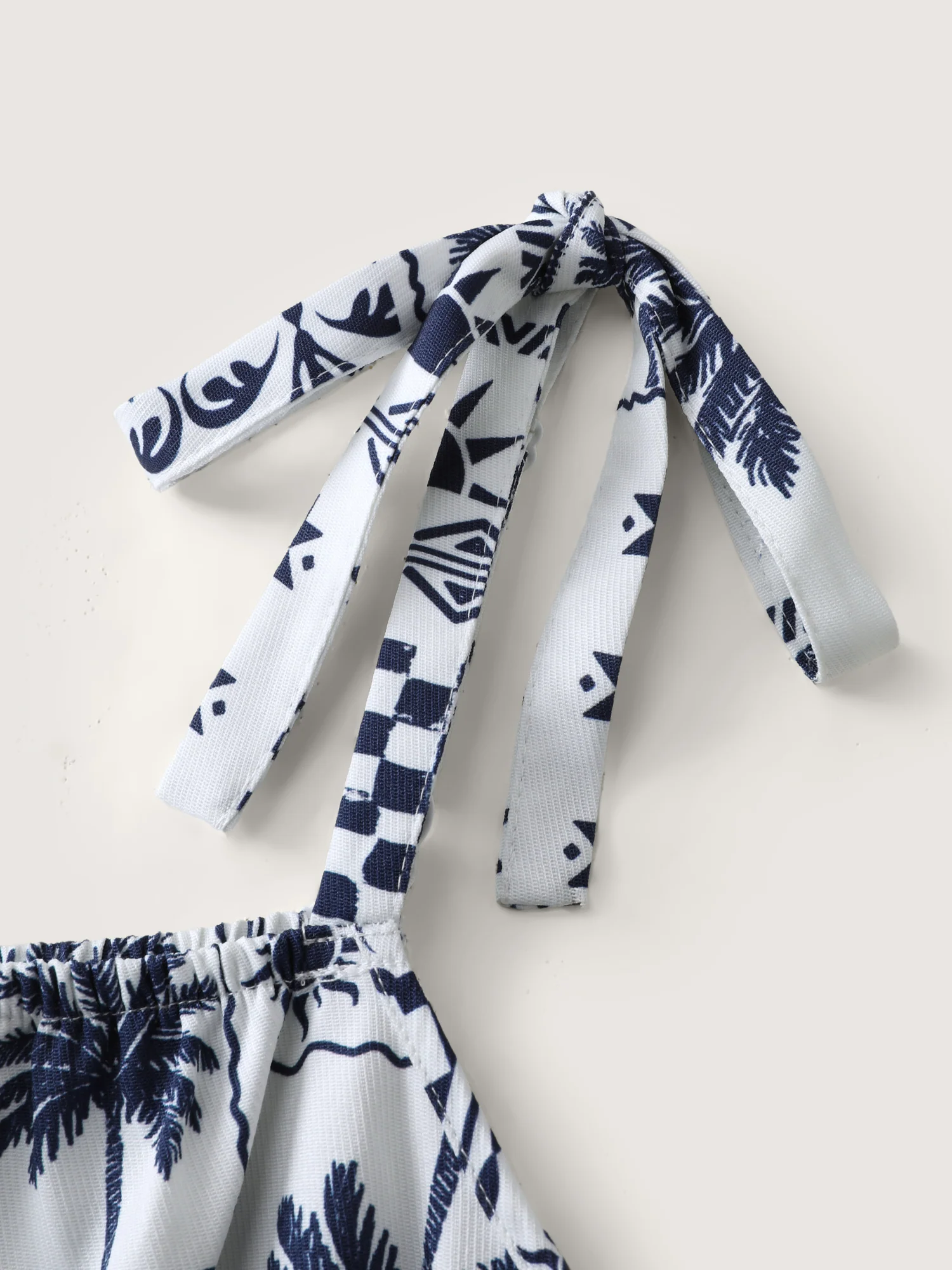 Tropical Print Shoulder-Tie Wide-Leg Jumpsuit - Image 5