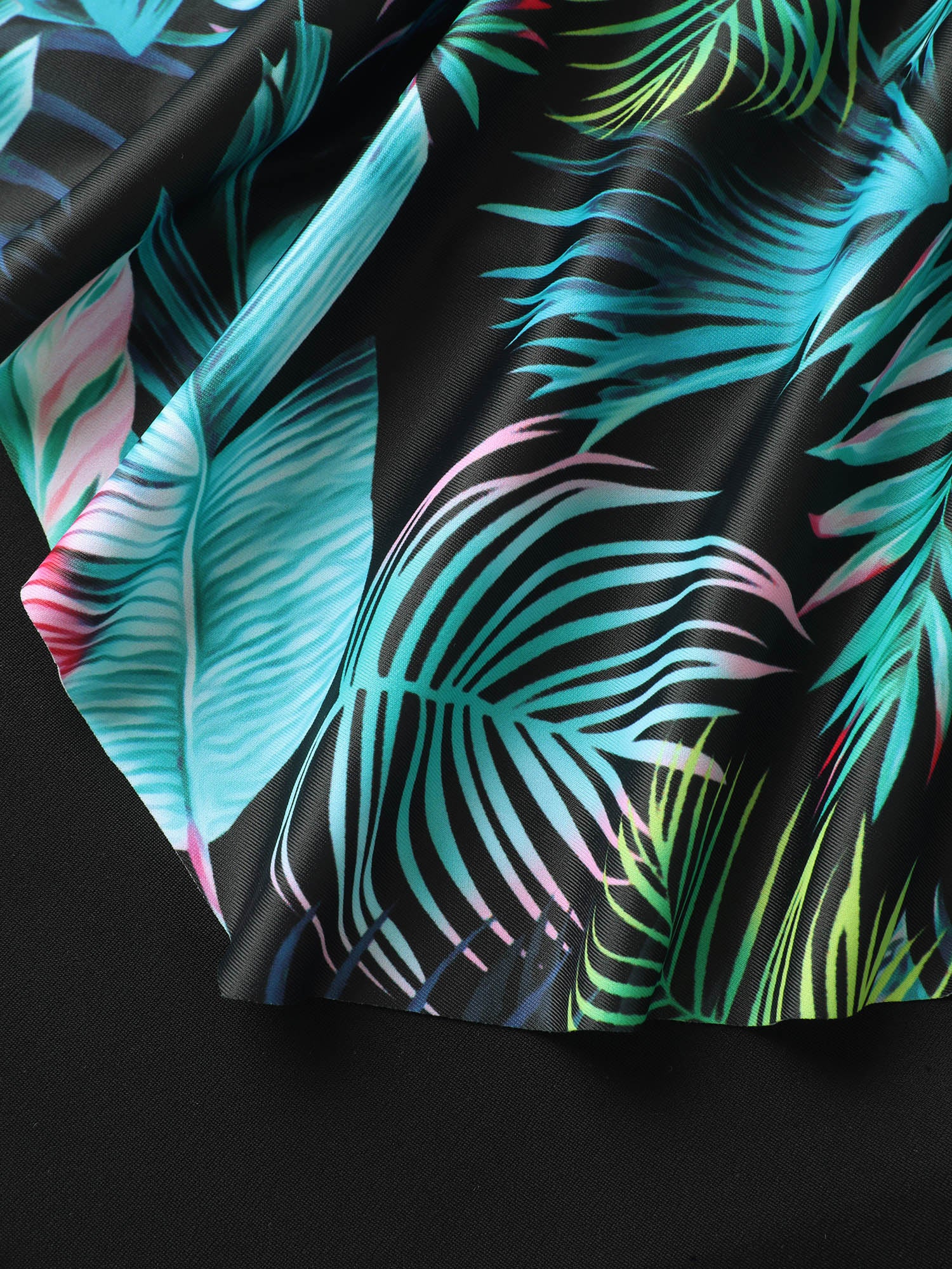 Tropical Print Side Drawstring One-Piece Swimsuit - Image 6