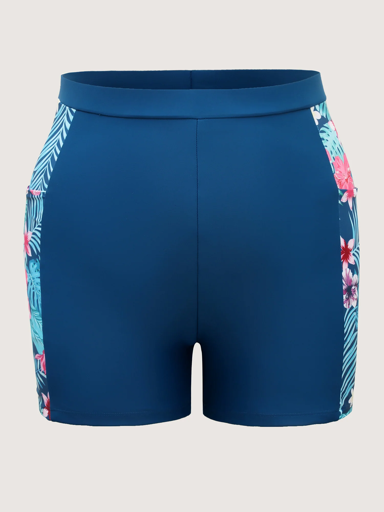 Tropical Print Side Pockets Contrast Swim Shorts - Image 6