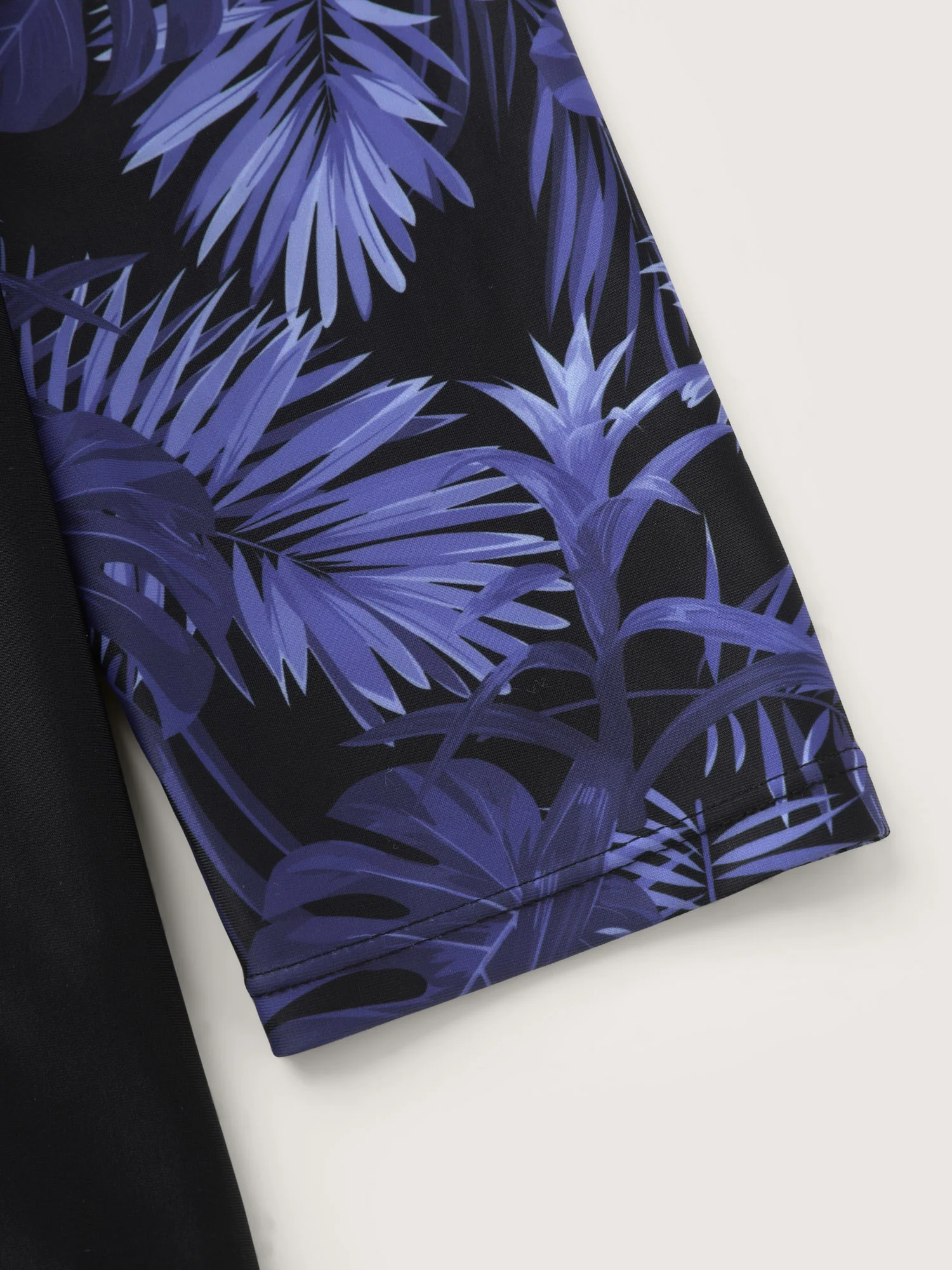Tropical Print Sleeve Pockets Swim Top - Image 6