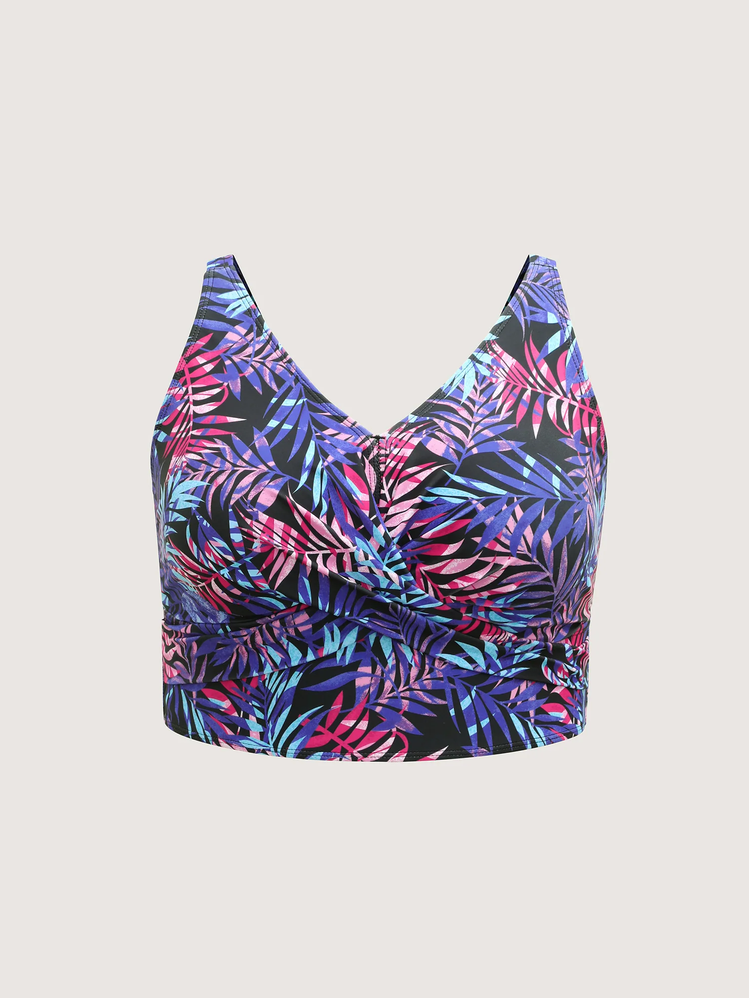 Tropical Print Twist Bikini Top - Image 6