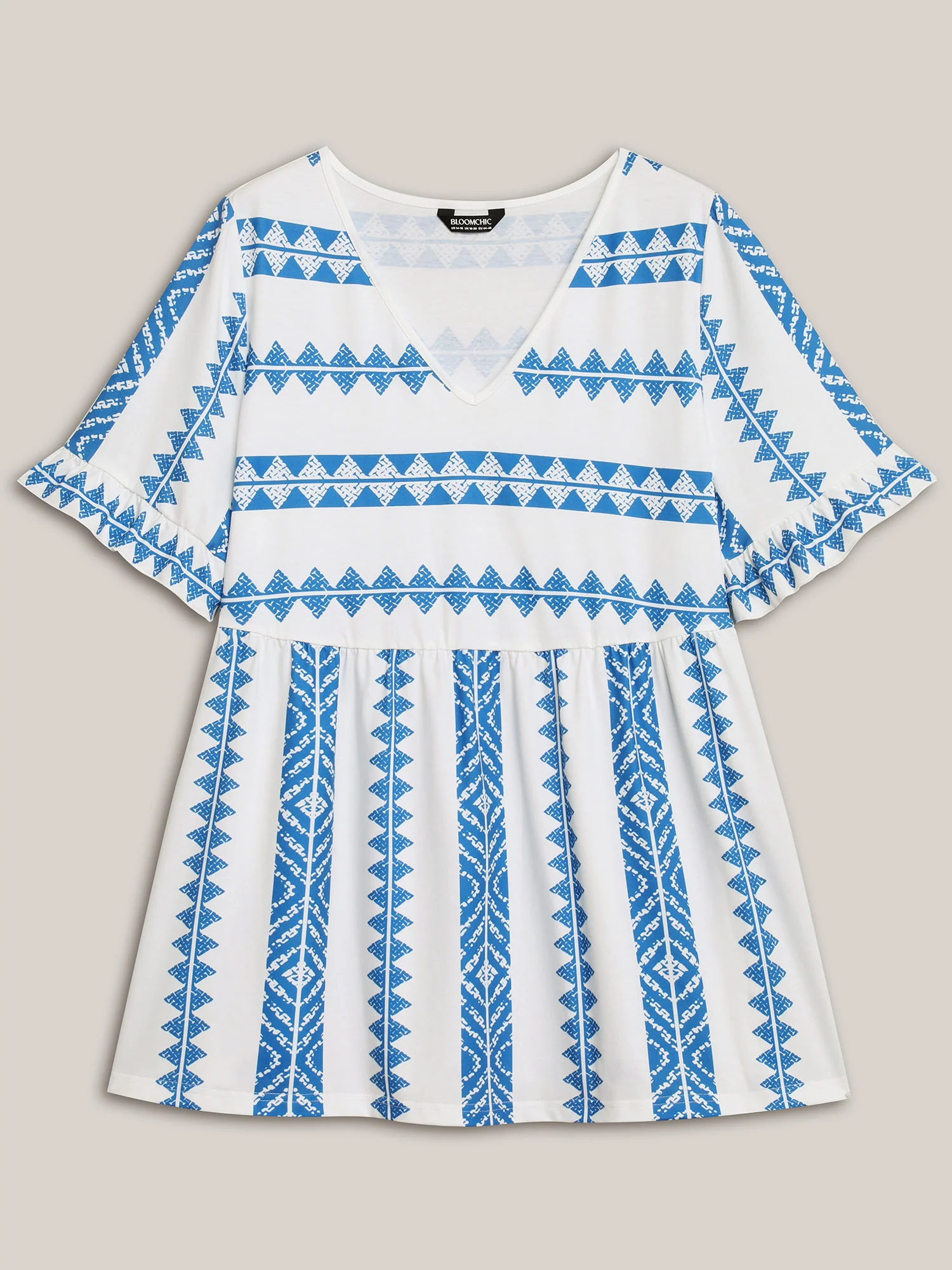 Tropical Stripes Pleated Knit Top - Image 7