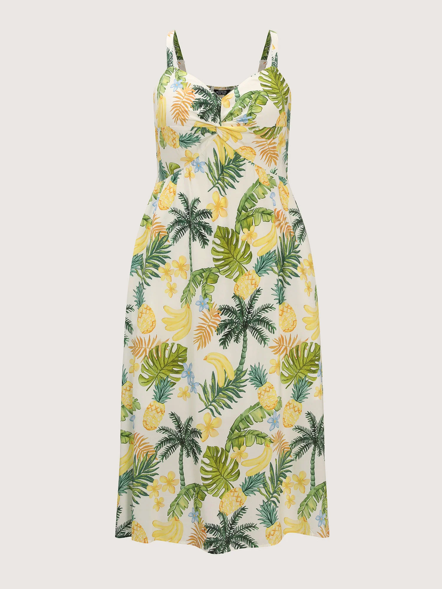Tropical Vacation-Ready Ruched Midi Dress - Image 7