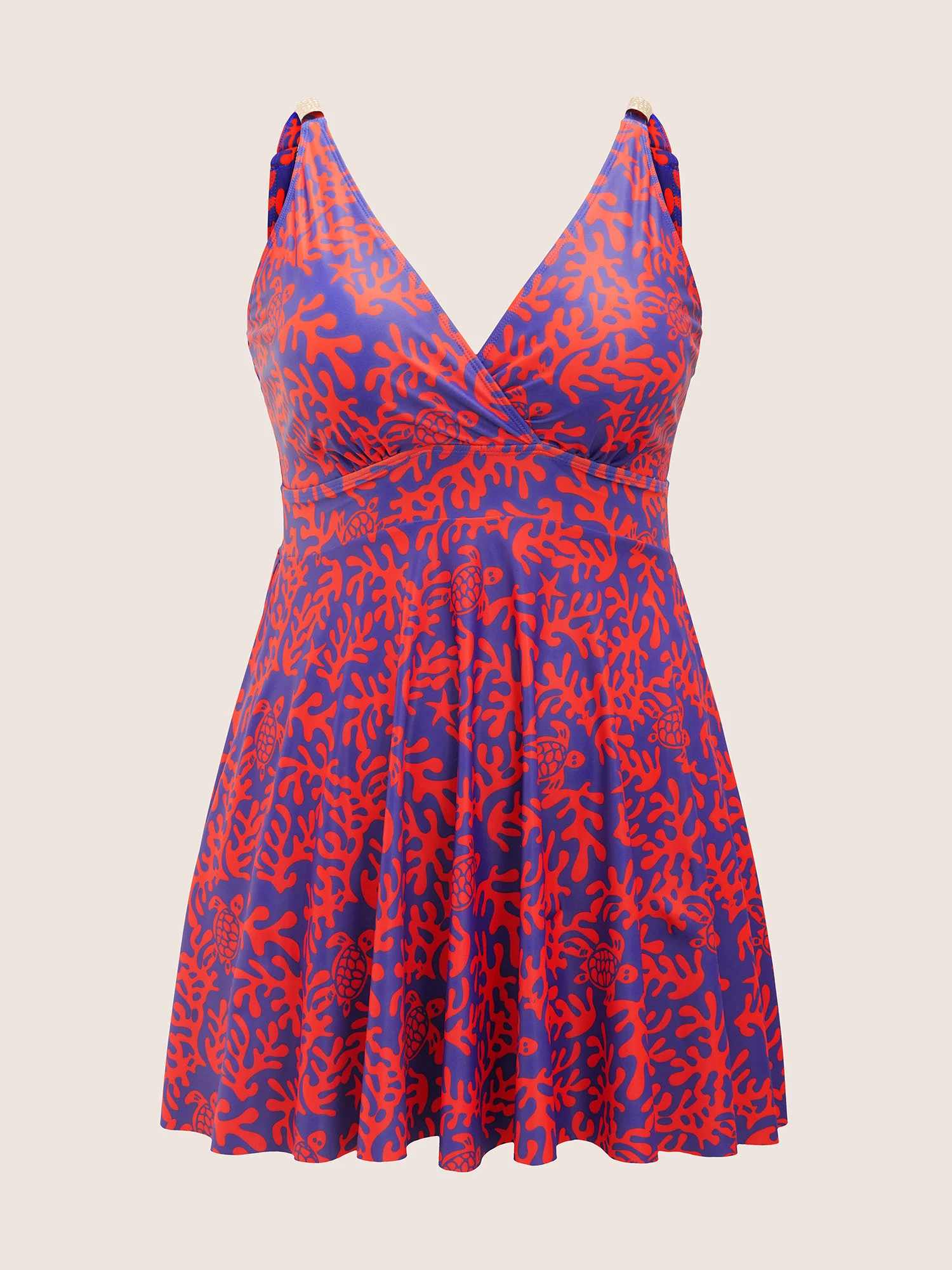 Tropical Wrap Bodycon Cami Swim Dress - Image 7