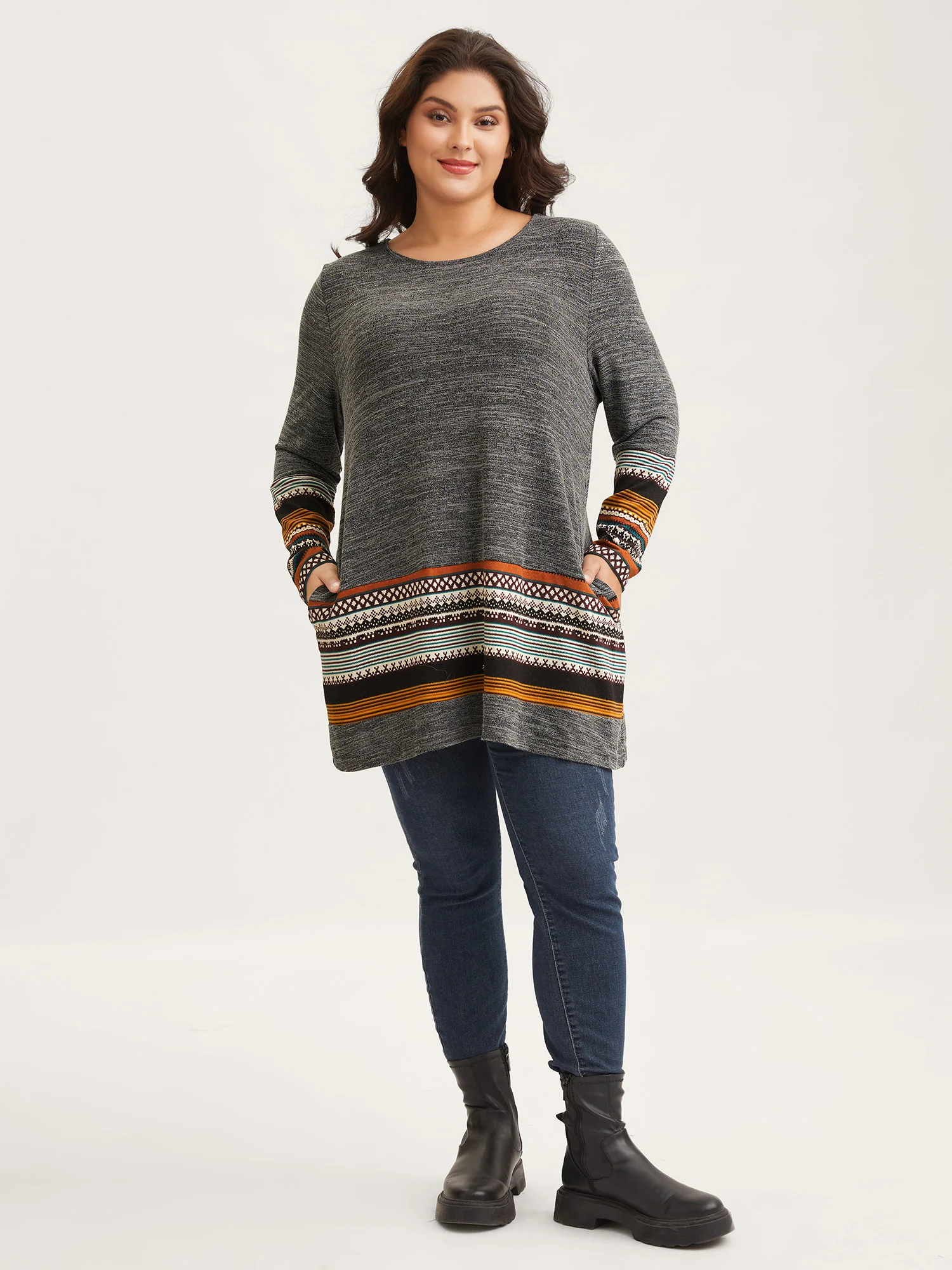 Tunic Boho Print Pocket T-shirt - Image 11