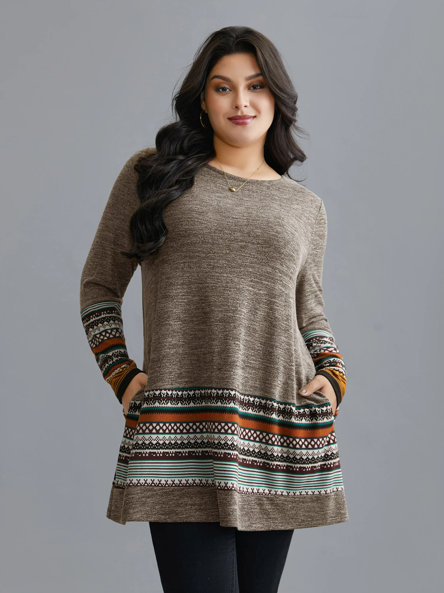 Tunic Boho Print Pocket T-shirt - Image 19