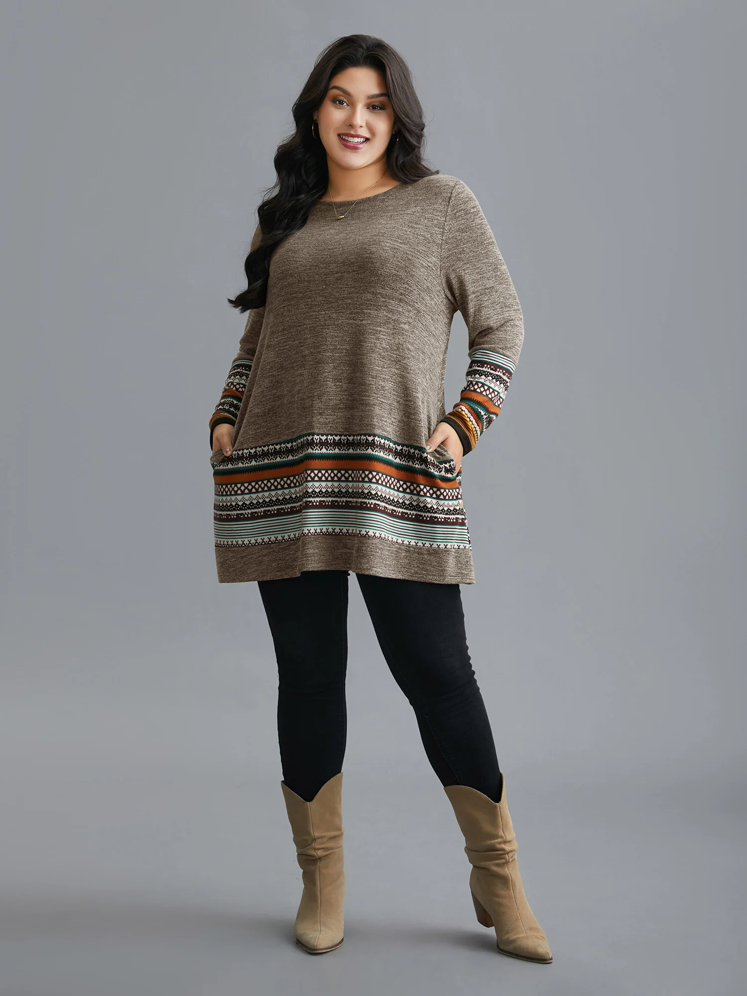 Tunic Boho Print Pocket T-shirt - Image 20