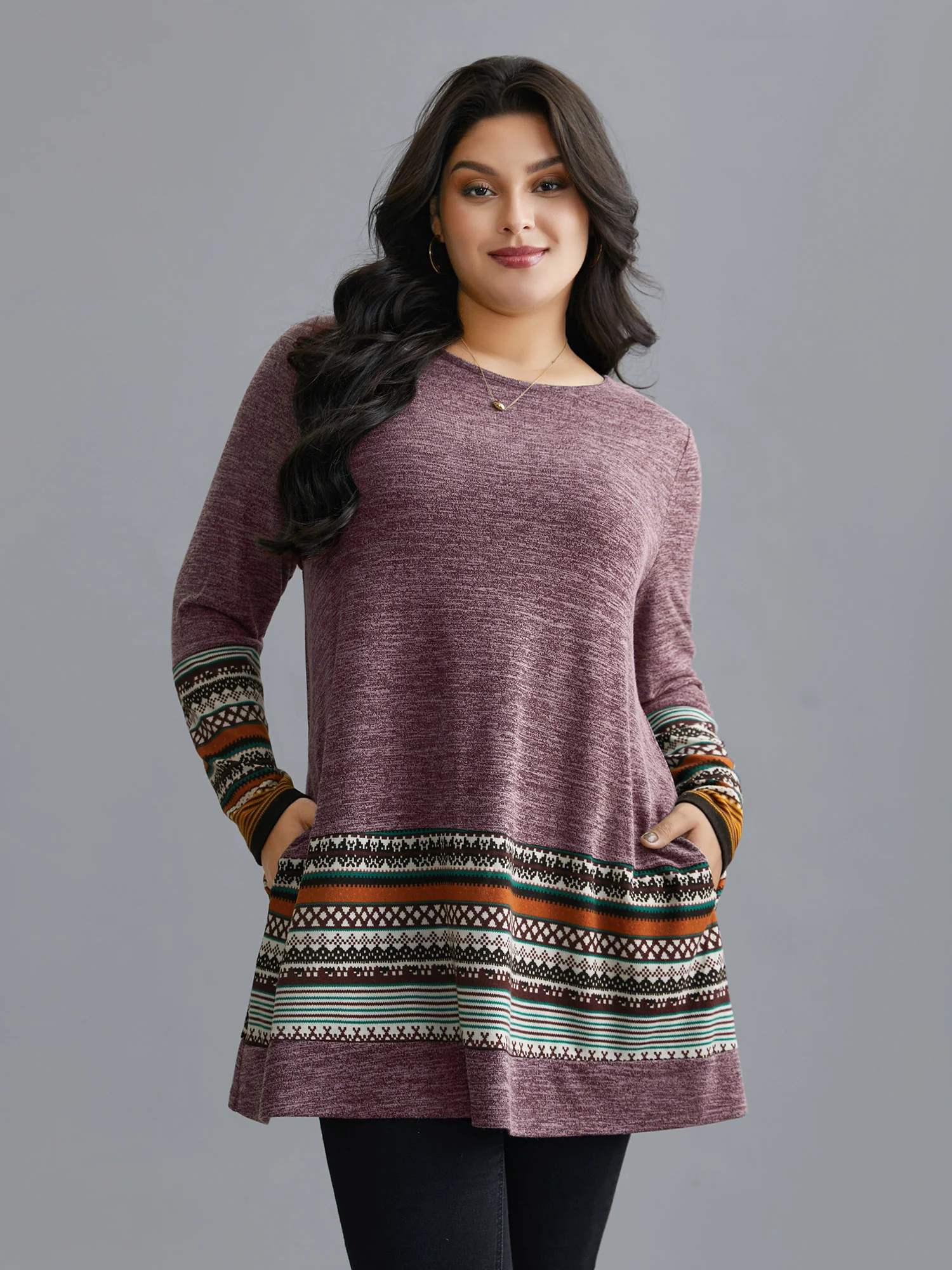 Tunic Boho Print Pocket T-shirt - Image 5