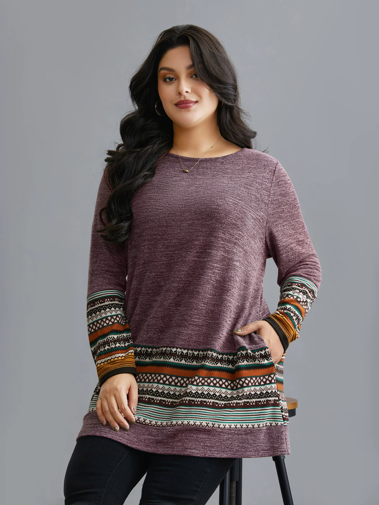 Tunic Boho Print Pocket T-shirt - Image 6