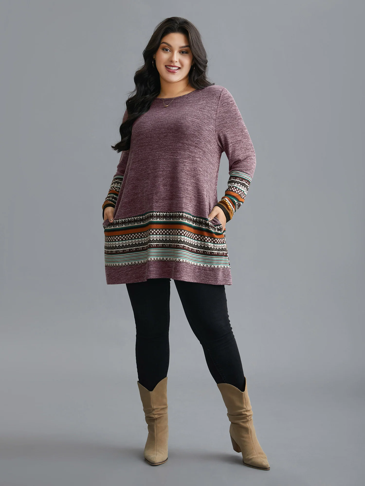 Tunic Boho Print Pocket T-shirt - Image 7