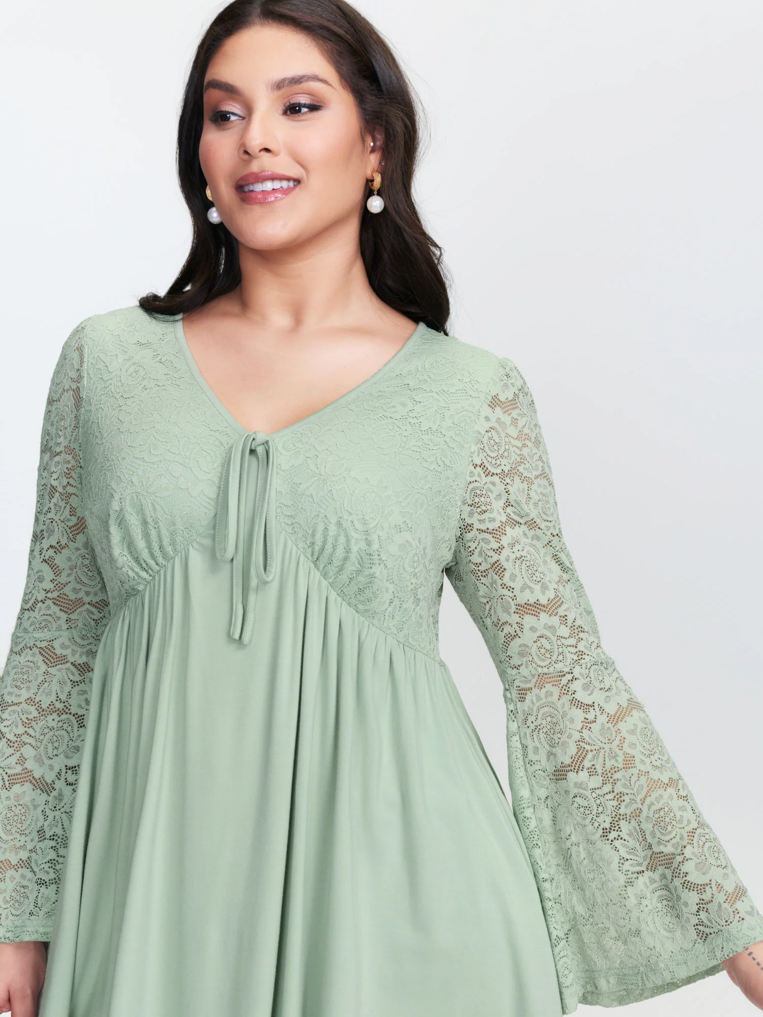 Tunic Waist-Tie Flowy Knit Top - Image 2