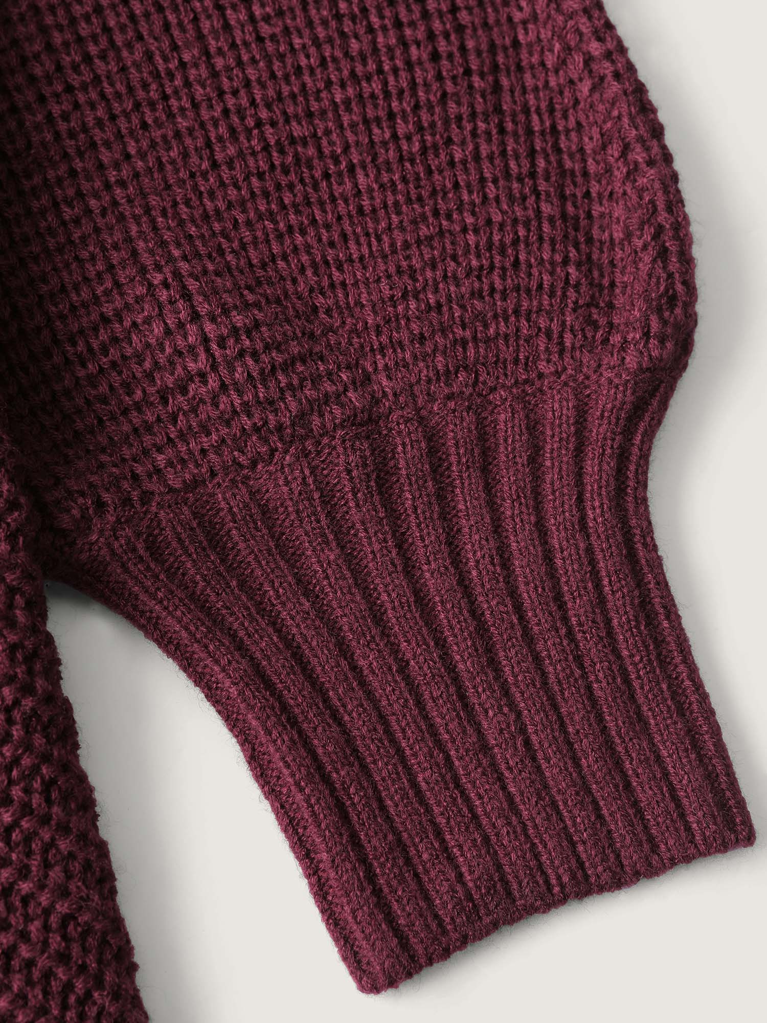 Turtle Neck Batwing Sleeve Asymmetrical Hem Pullover - Image 6
