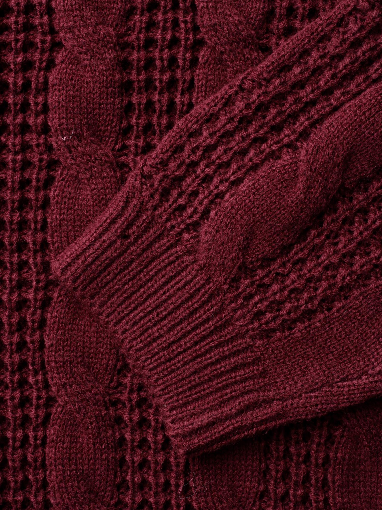 Turtleneck Cable Knit Curved Hem Pullover - Image 6