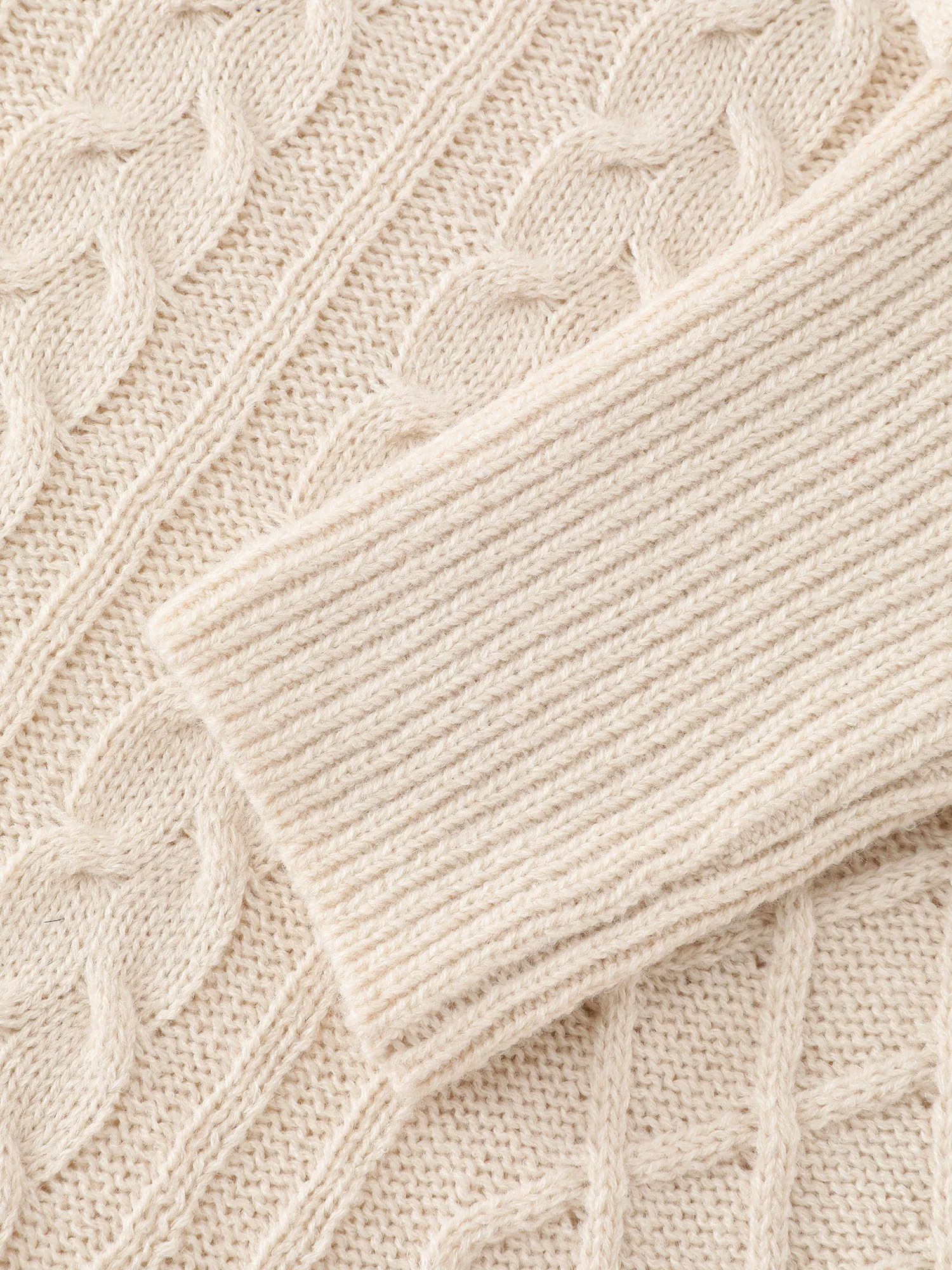 Turtleneck Cableknit Batwing Sleeve Pullover - Image 5