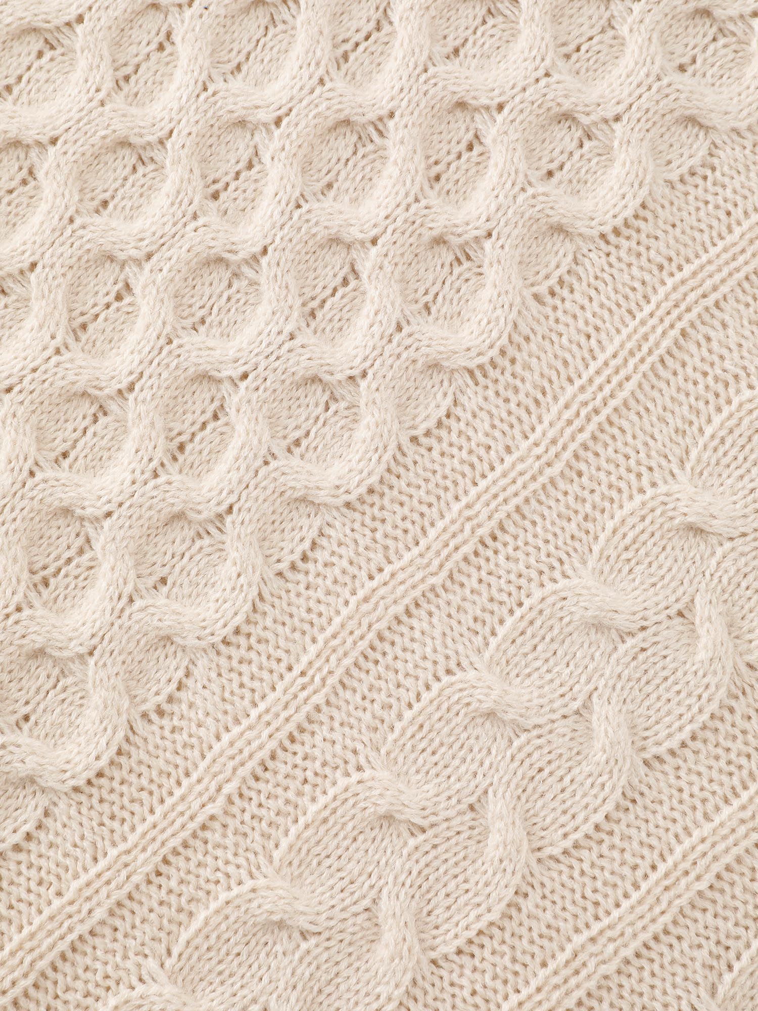 Turtleneck Cableknit Batwing Sleeve Pullover - Image 6