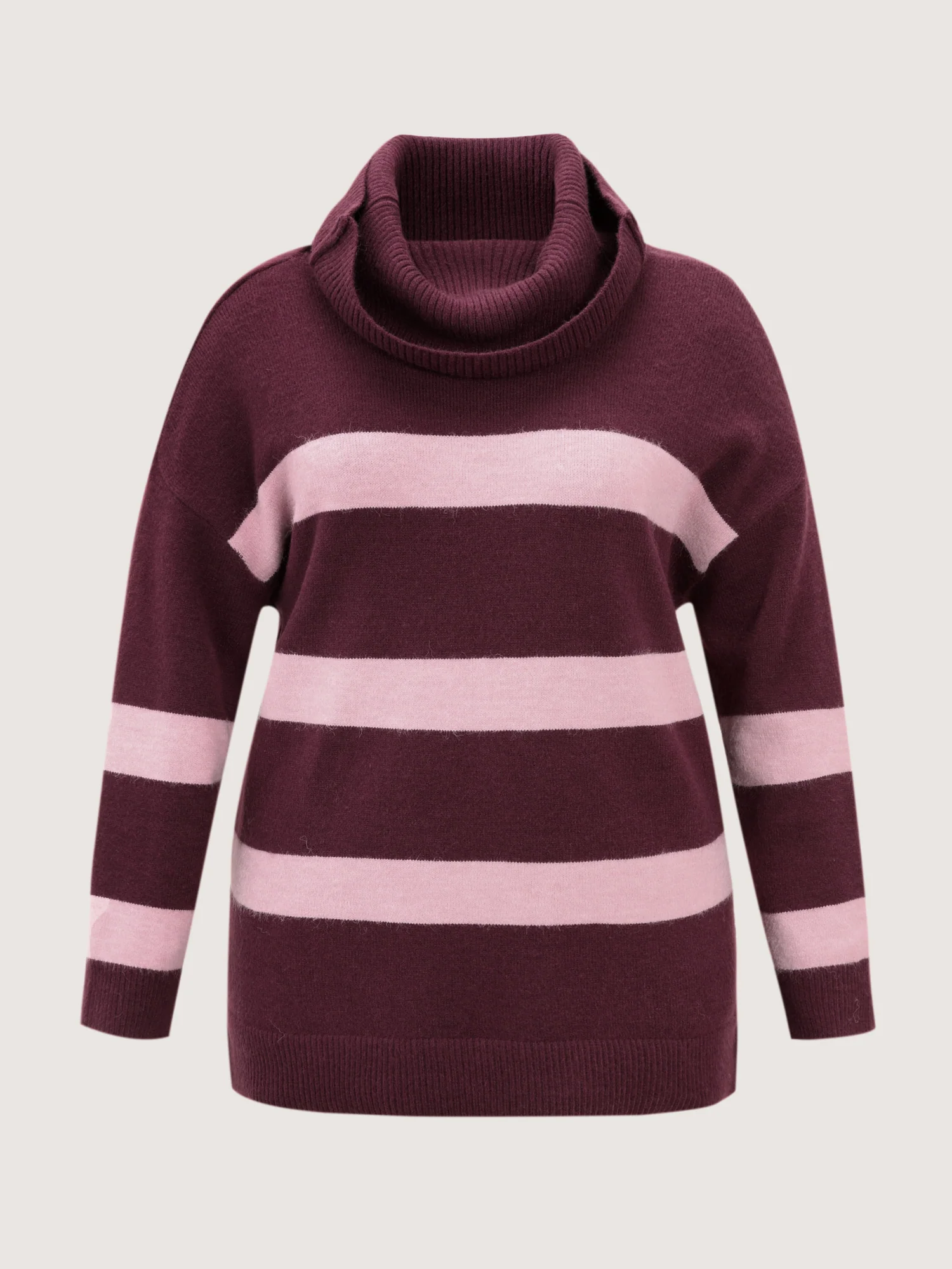 Turtleneck Colorblock Drop Shoulder Pullover - Image 7