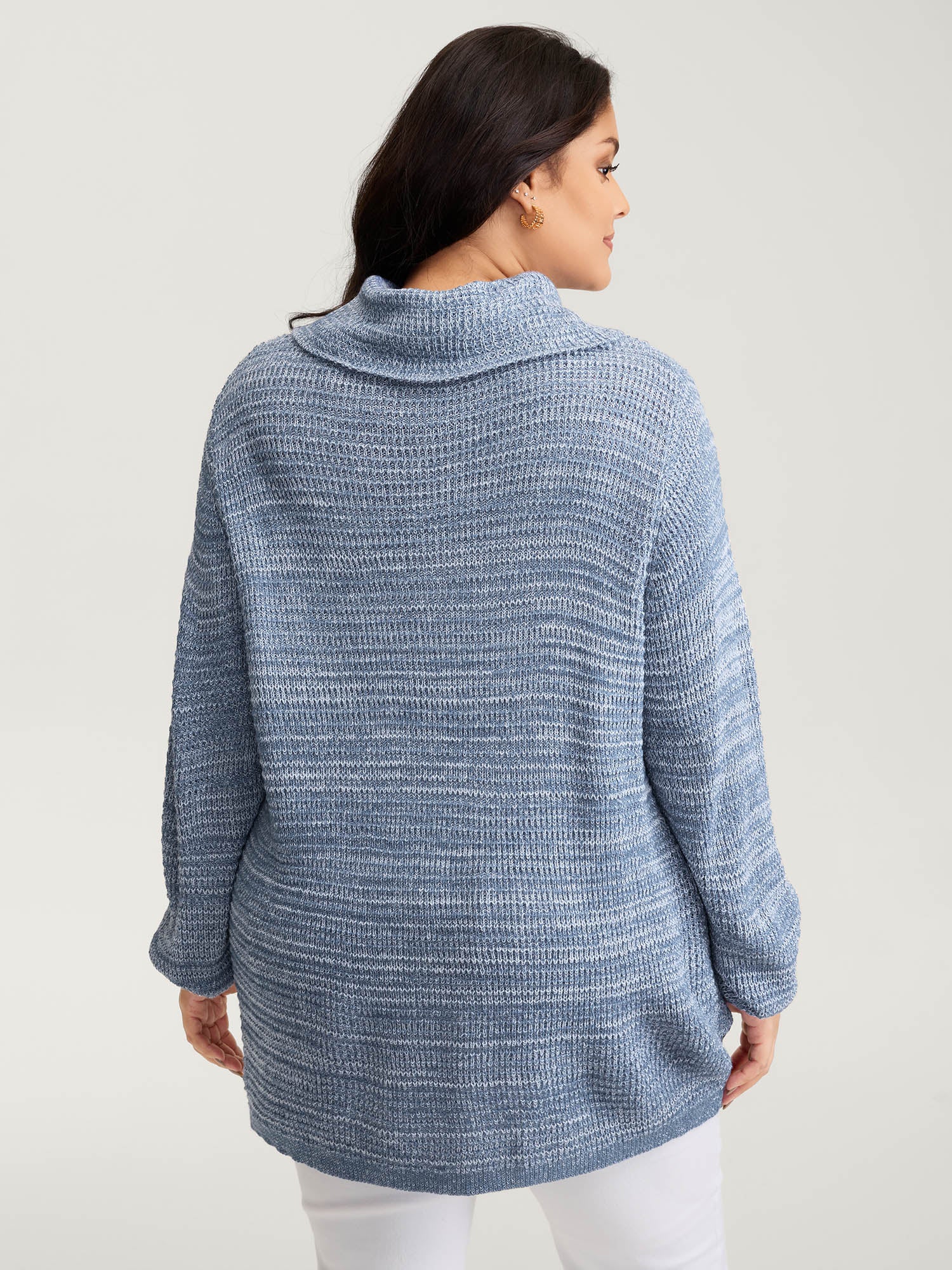 Turtleneck Wrap Adjustable Button Pullover - Image 4
