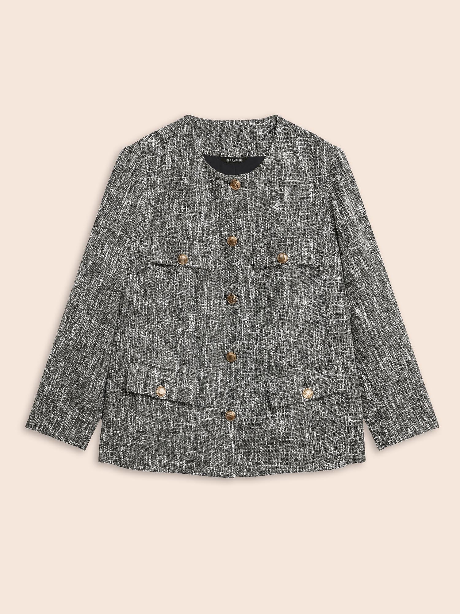 Tweed Button Up Flap Pocket Jacket - Image 7