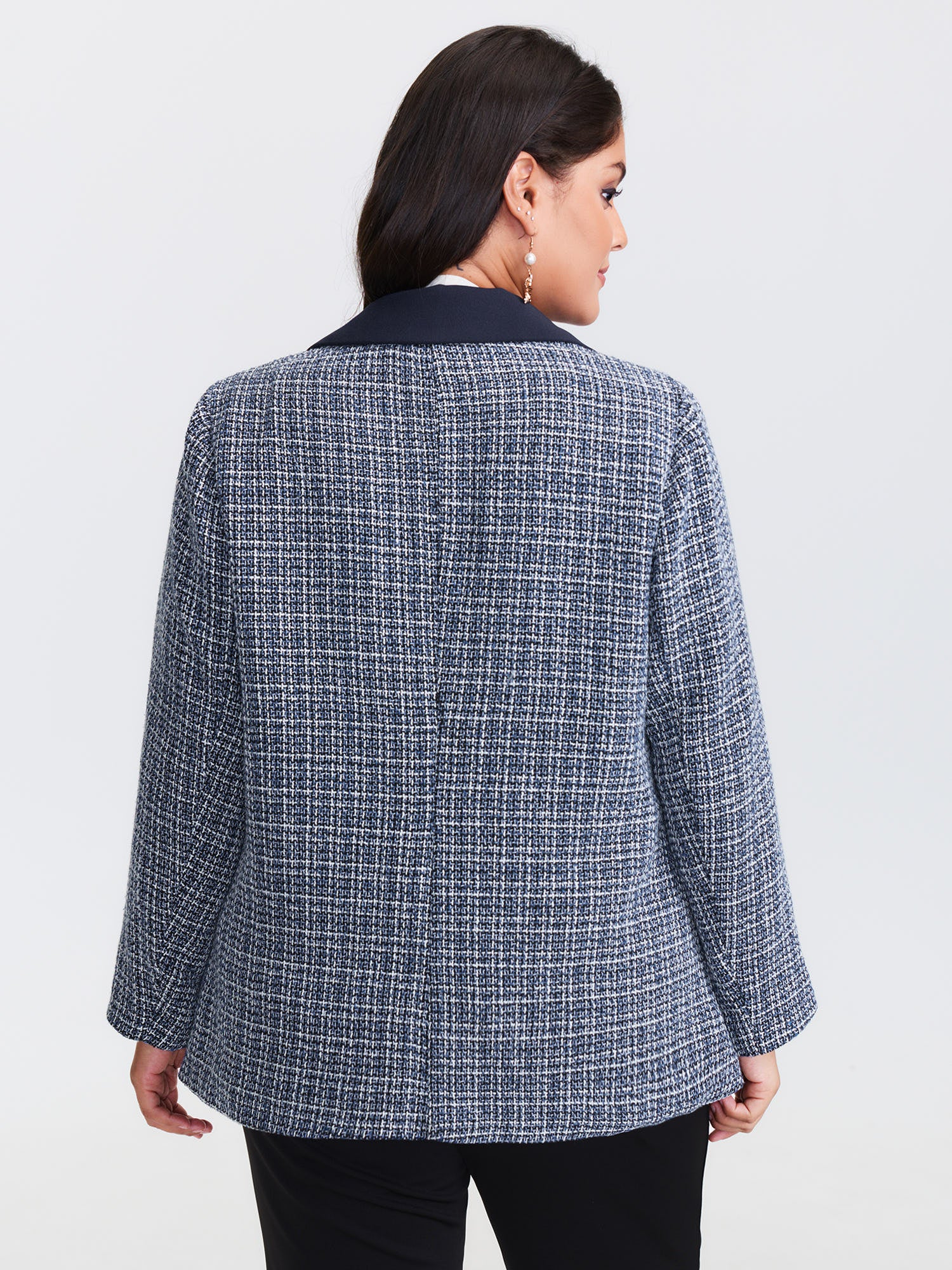 Tweed Color Contrast Blazer - Image 4