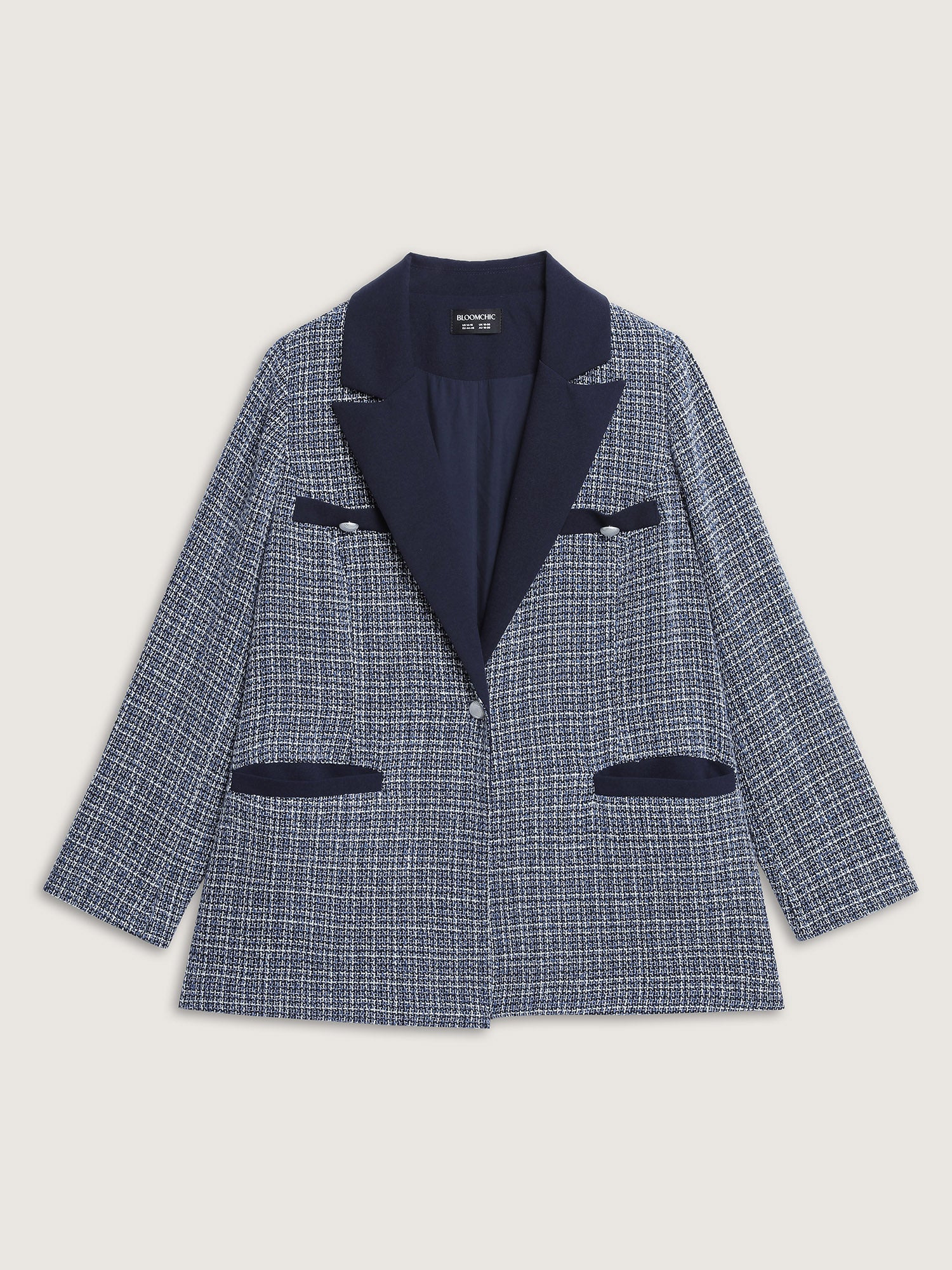 Tweed Color Contrast Blazer - Image 8