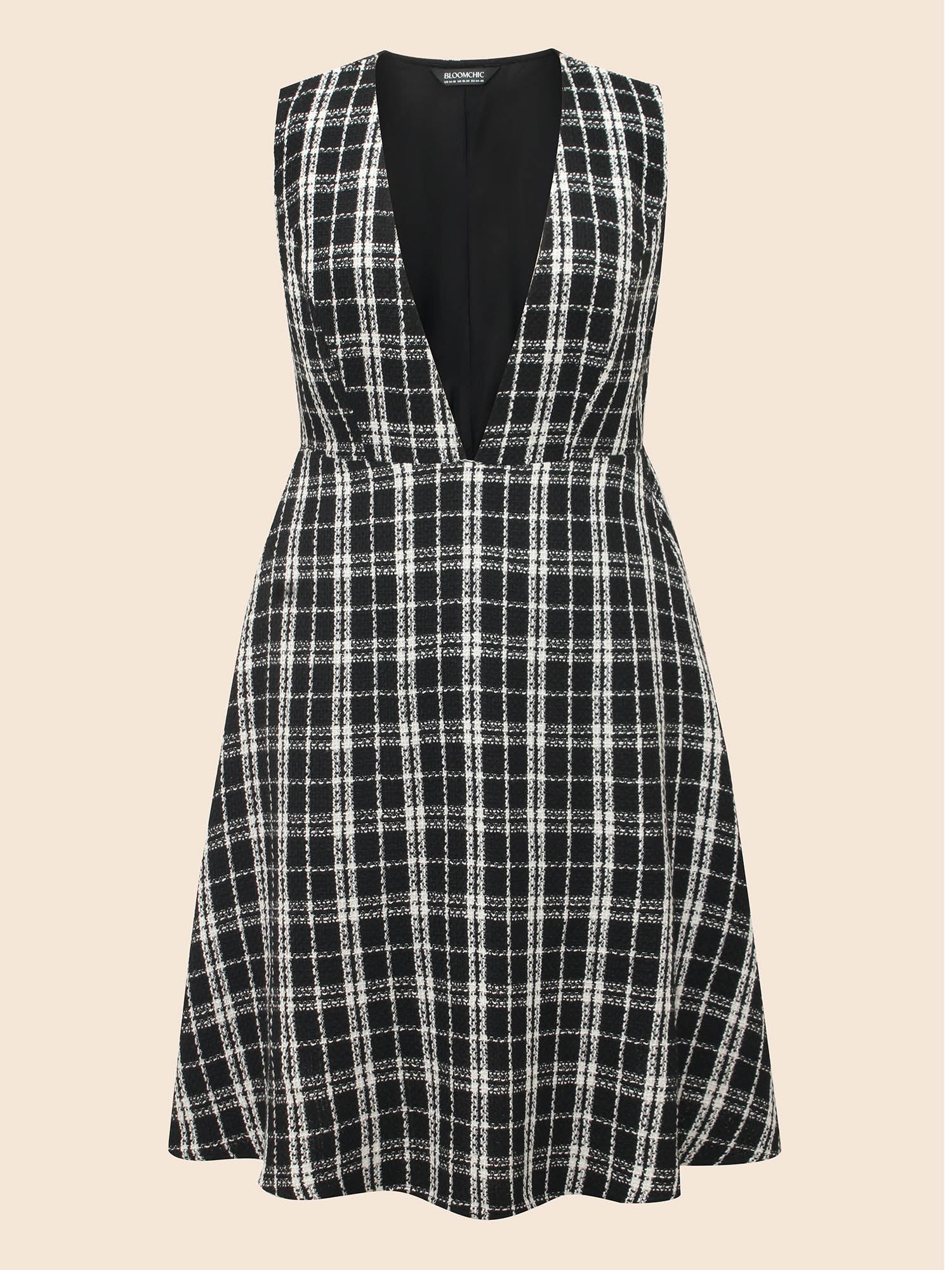 Tweed Elastic Waist Overall Dress - Image 7