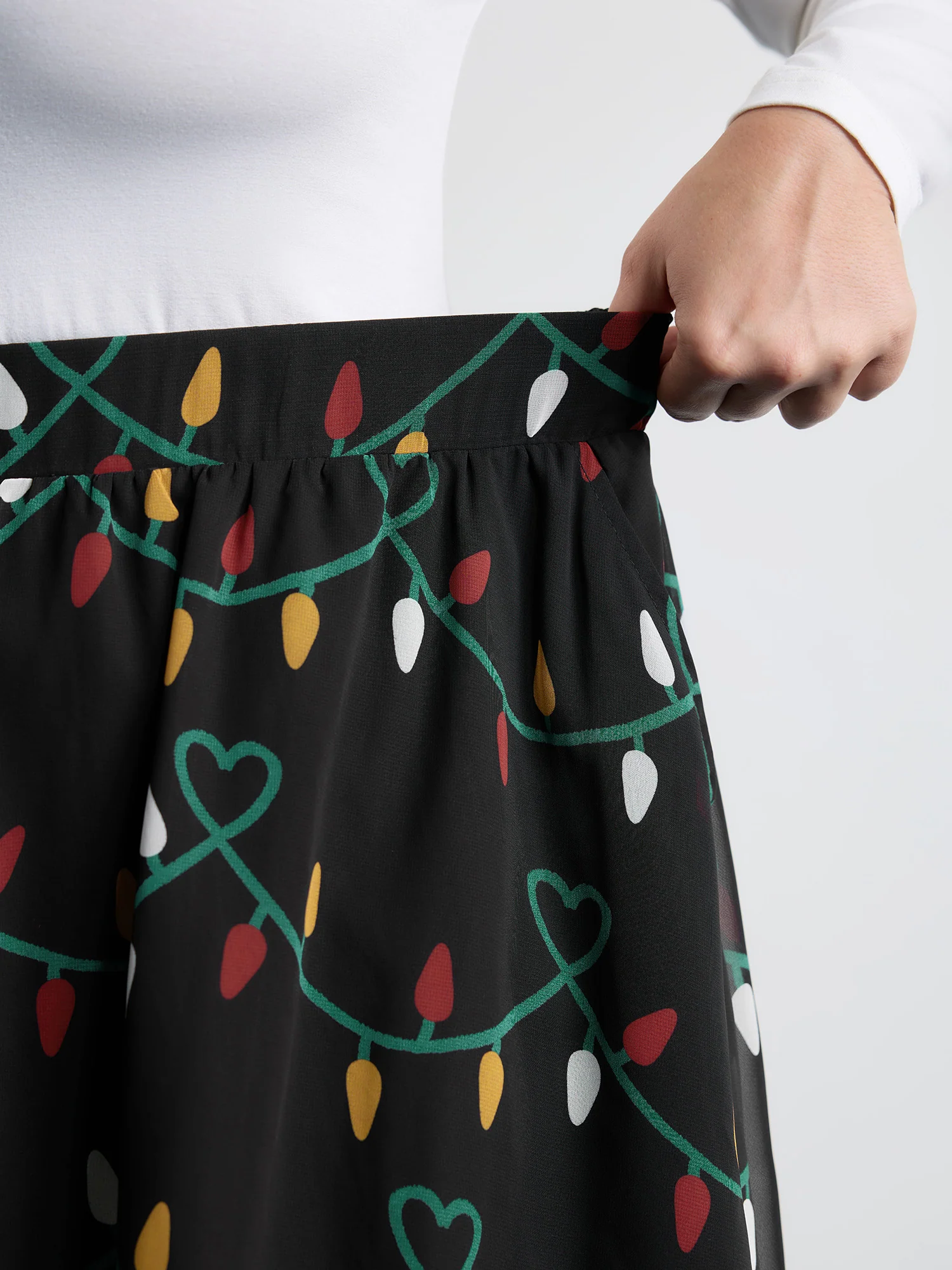 Tweed Fairy Lights Pockets Midi Skirt - Image 4