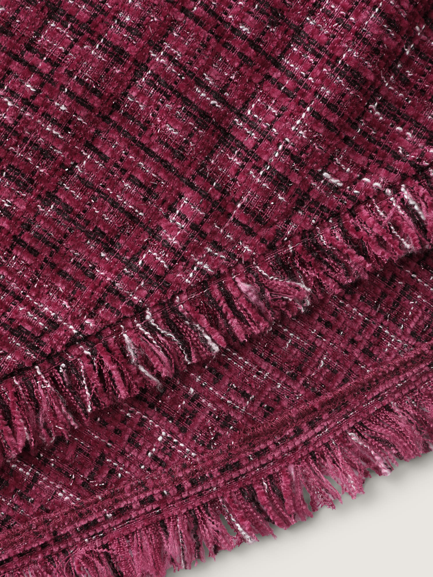 Tweed Fringe Hem Flowy Maxi Skirt - Image 6
