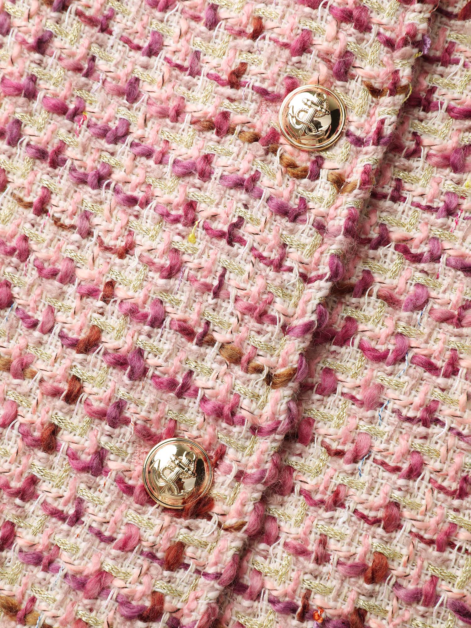 Tweed Lined Color Contrast Pockets Jacket - Image 6